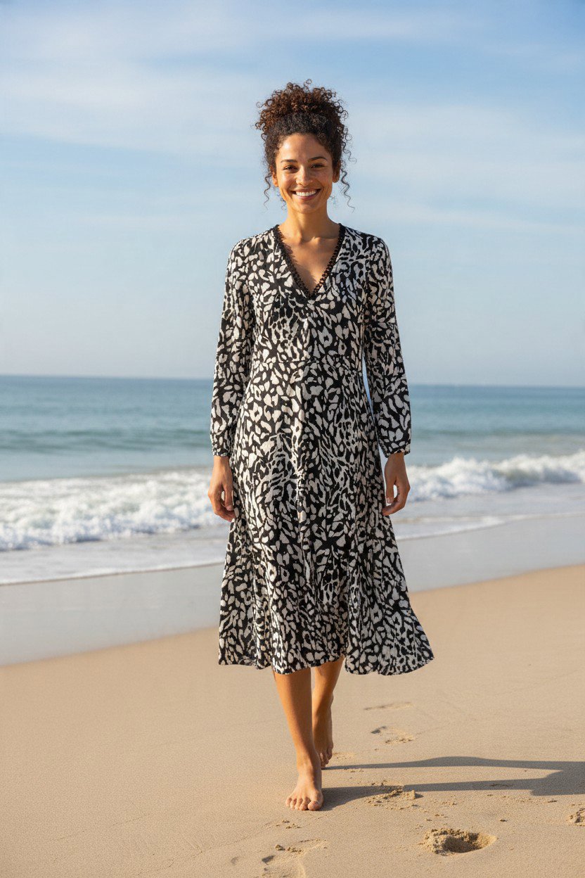 JD Williams Black and White Animal Print Midi Dress, JD Williams, 10, New condition — preloved on SilentSale®