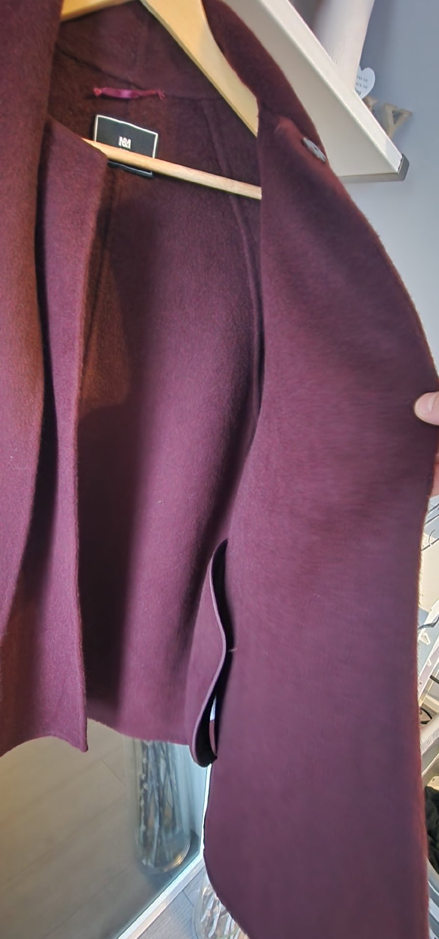 M&M Bordeaux Wool Jacket with Scarf – Size M, M&M, M, Excellent condition — preloved on SilentSale®