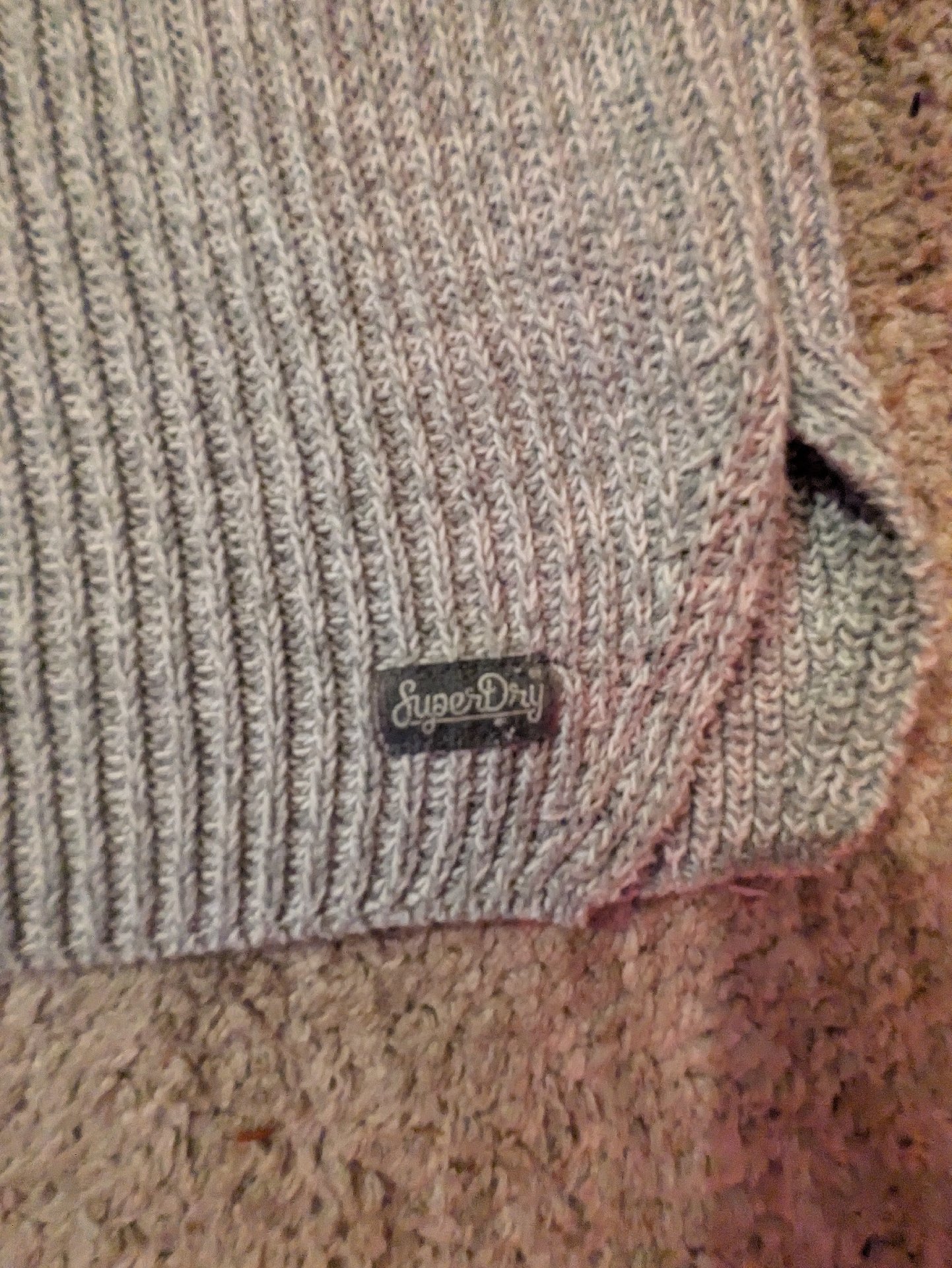 Superdry Grey Ribbed Knit Jumper, Superdry, S, Excellent condition — preloved on SilentSale®