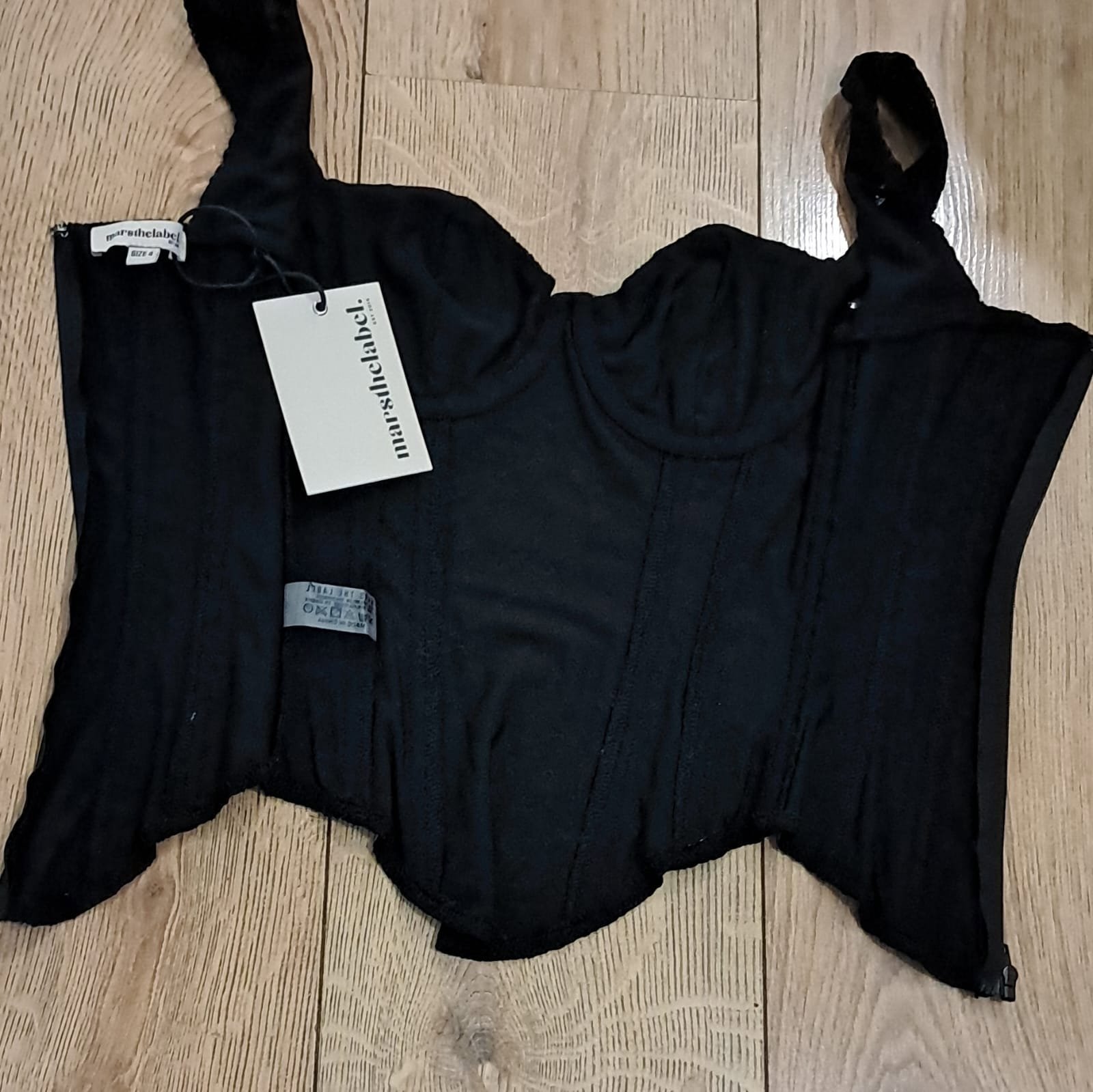 Marshelabel Black Lace Corset Top – Size 4, Marshelabel, 4, New condition — preloved on SilentSale®