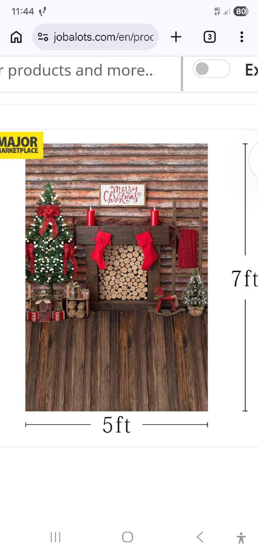 Merry Christmas  Backdrop 5ft x 7ft, Amazon, Extra Large, New condition — preloved on SilentSale®
