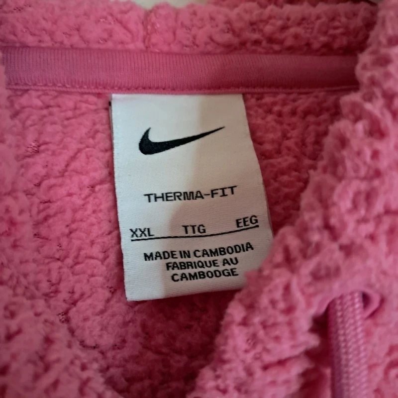 Nike Therma-FIT Pink High-Pile Sherpa Fleece Pullover Hoodie XXL, Nike, XXL, Excellent condition — preloved on SilentSale®