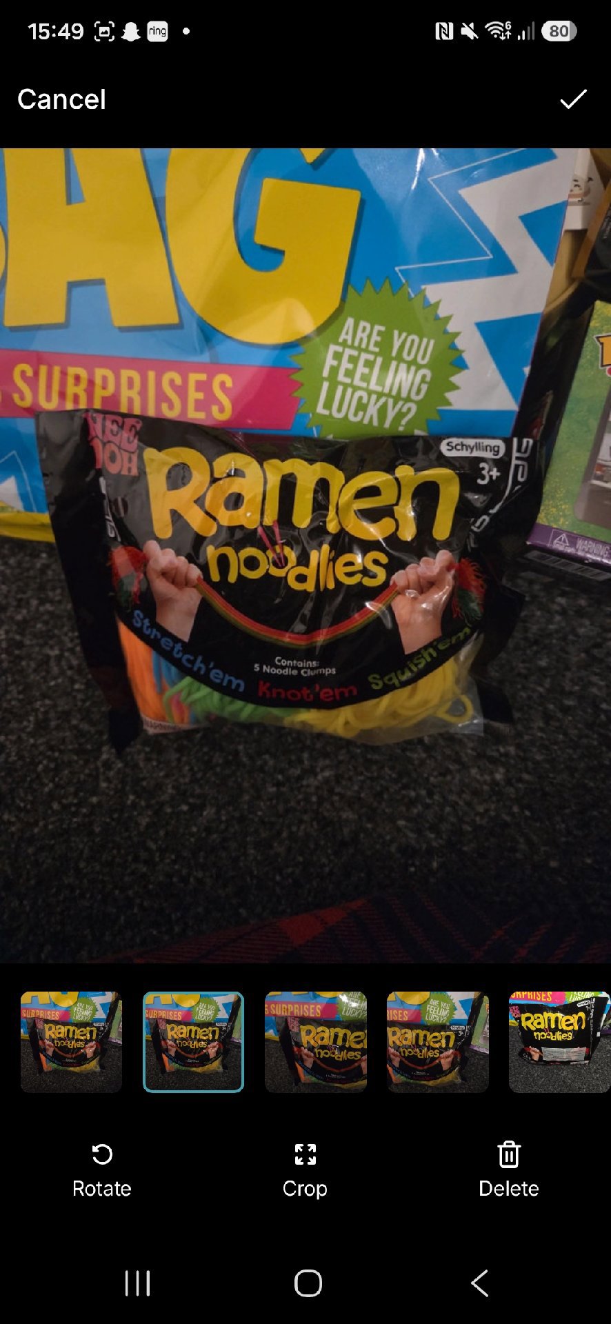 Schylling Ramen Noodles Stretchy Toy Pack, Schylling, 3 years, New condition — preloved on SilentSale®