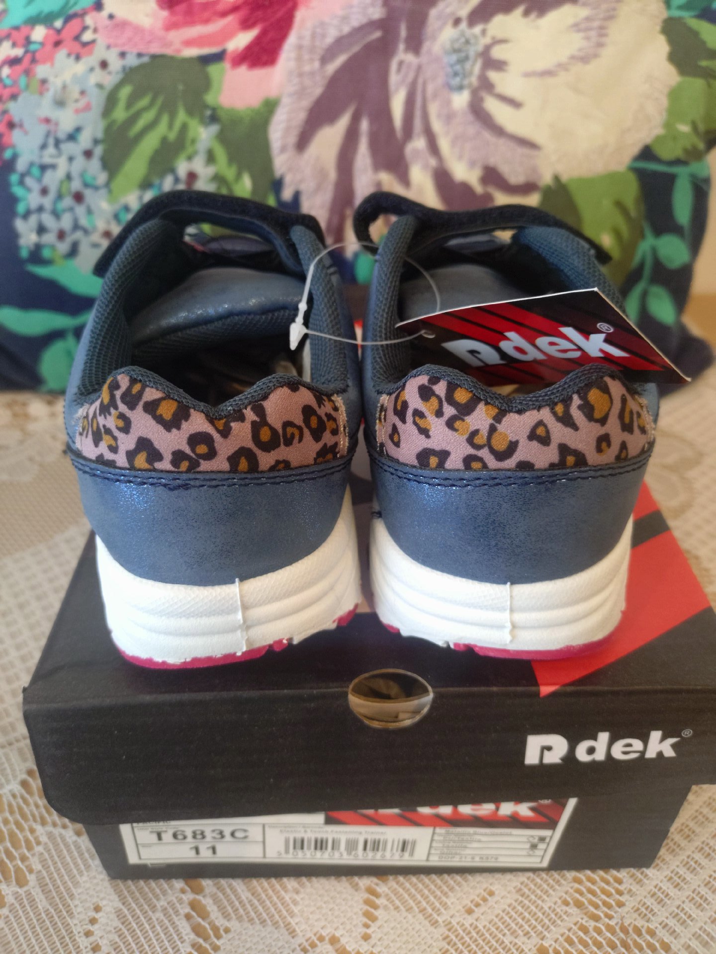 Rdek Girls Navy Blue Glitter Trainers with Leopard Print – UK 11, Rdek, 11, New condition — preloved on SilentSale®