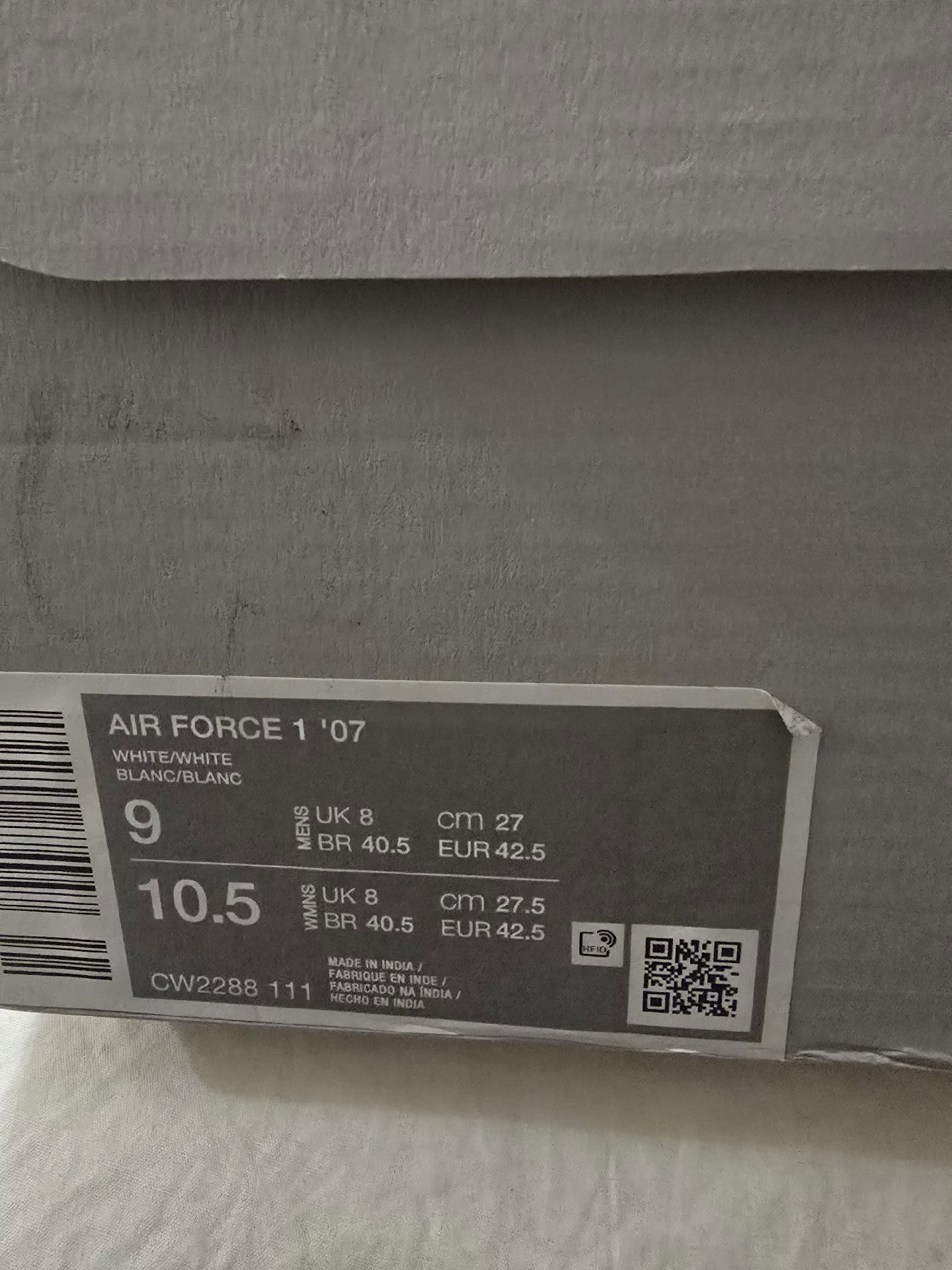 Nike Air Force 1 '07 White Trainers – Size 8, Nike, 8, Like New condition — preloved on SilentSale®