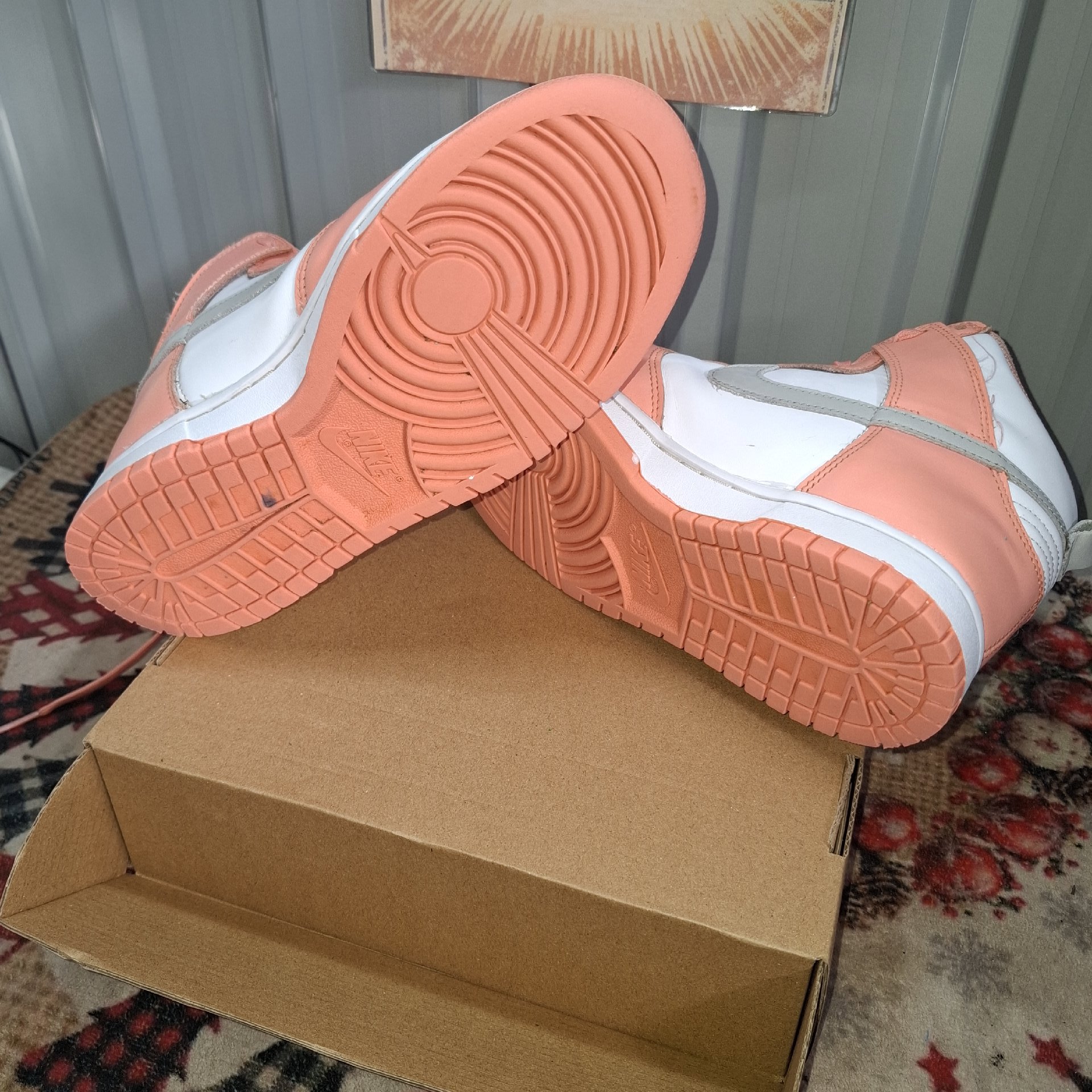 Nike Dunk High Pink White Trainers UK 5.5, Nike, 5.5, Excellent condition — preloved on SilentSale®