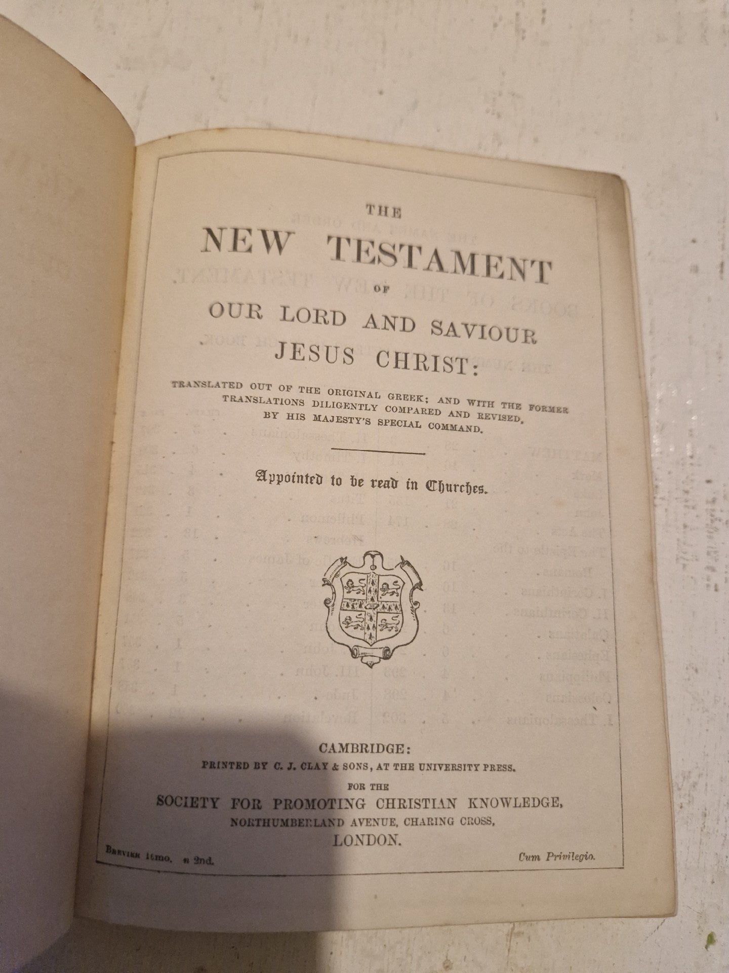 Printed book titled 'The New Testament of Our Lord and Saviour Jesus Christ' published by Cambridge University Press, Cambridge University Press, One Size, Excellent condition — preloved on SilentSale®