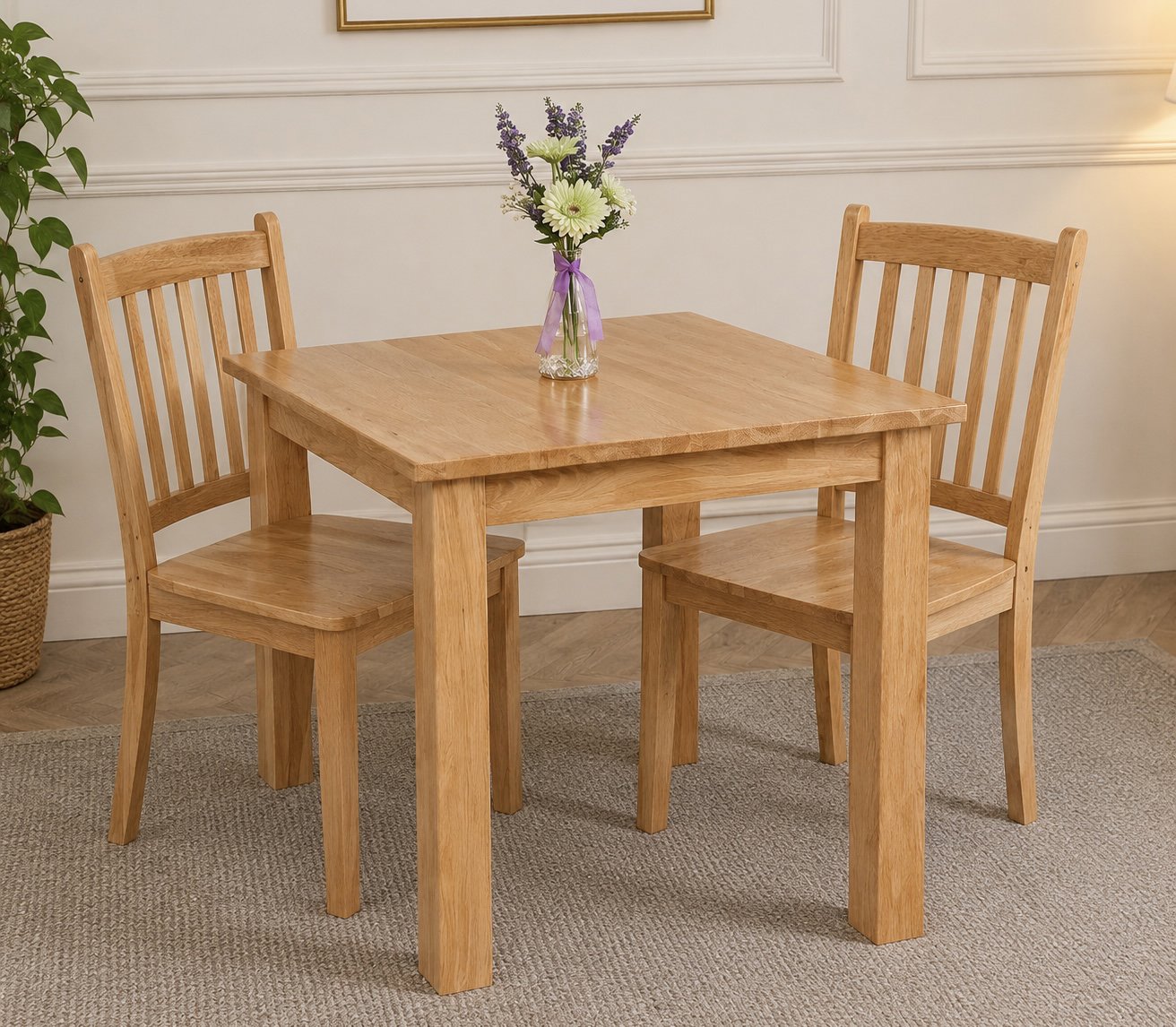 Brand new solid oak table with 2 chairs, Lion, Small, New condition — preloved on SilentSale®