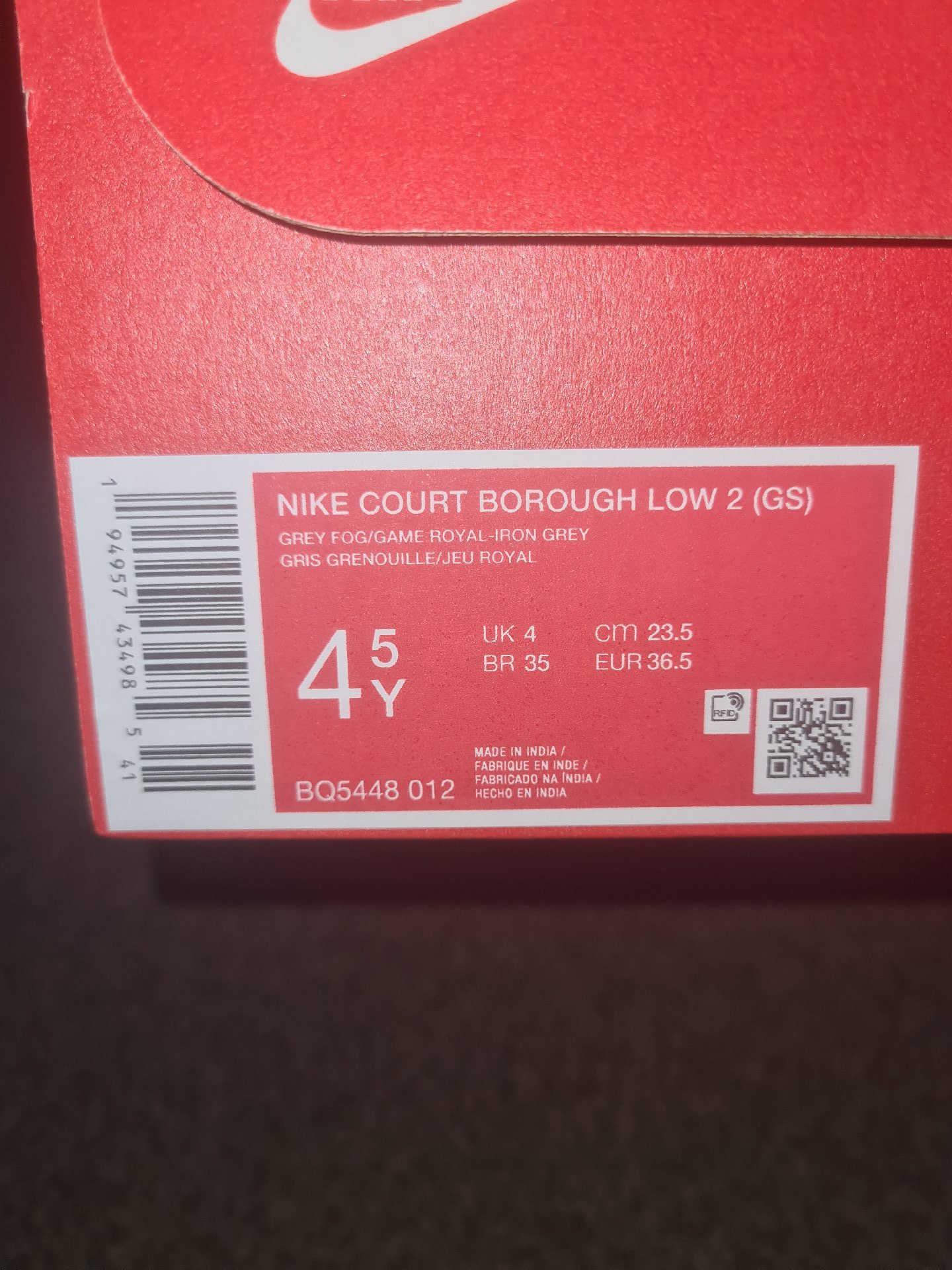 Nike Court Borough Low 2 Grey Fog Blue Junior Trainers – UK 4.5Y, Nike, UK 4.5Y, Excellent condition — preloved on SilentSale®