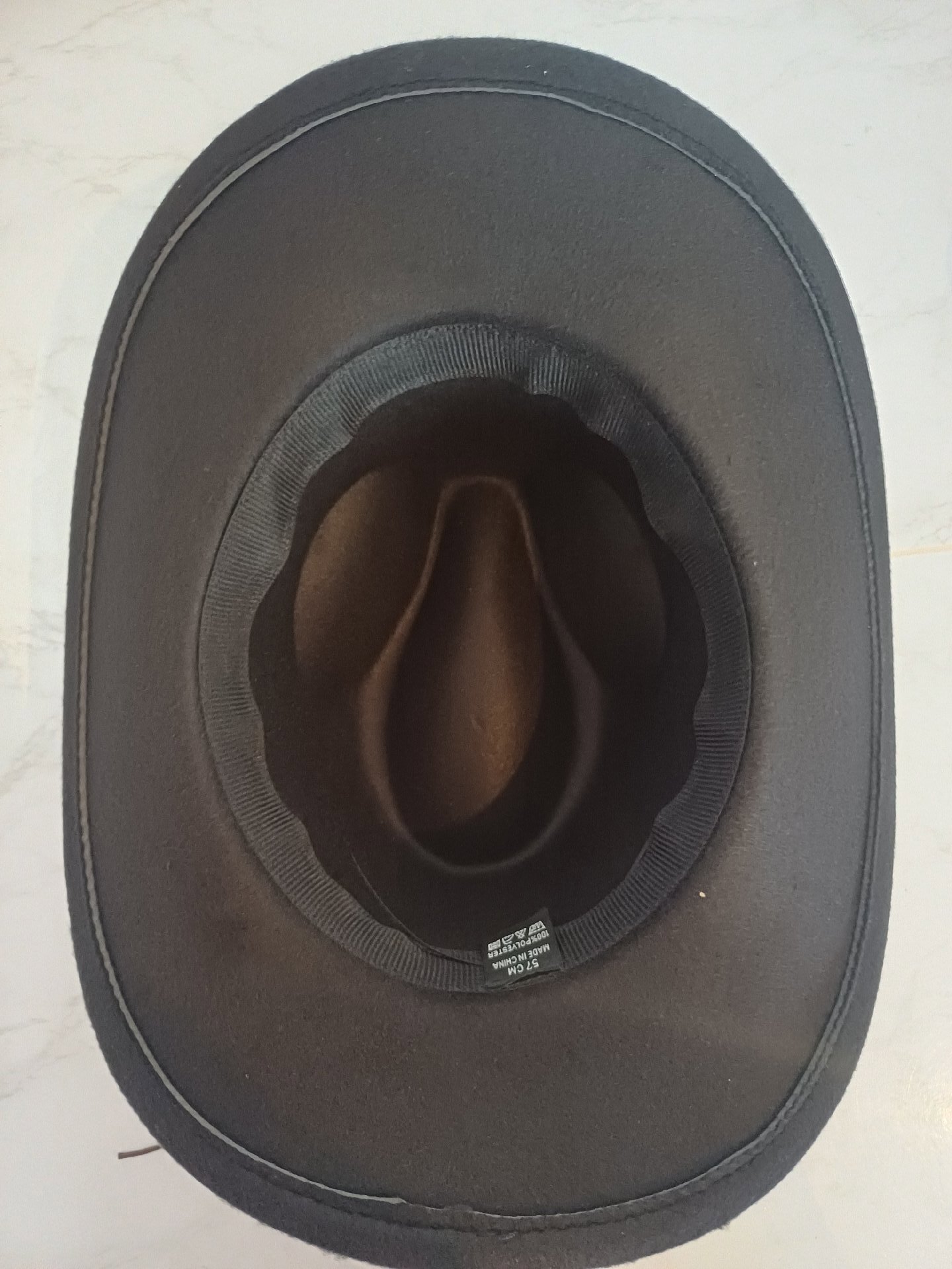 Black Western Style Hat with Brown Band – Size 57, Western, 57, New condition — preloved on SilentSale®