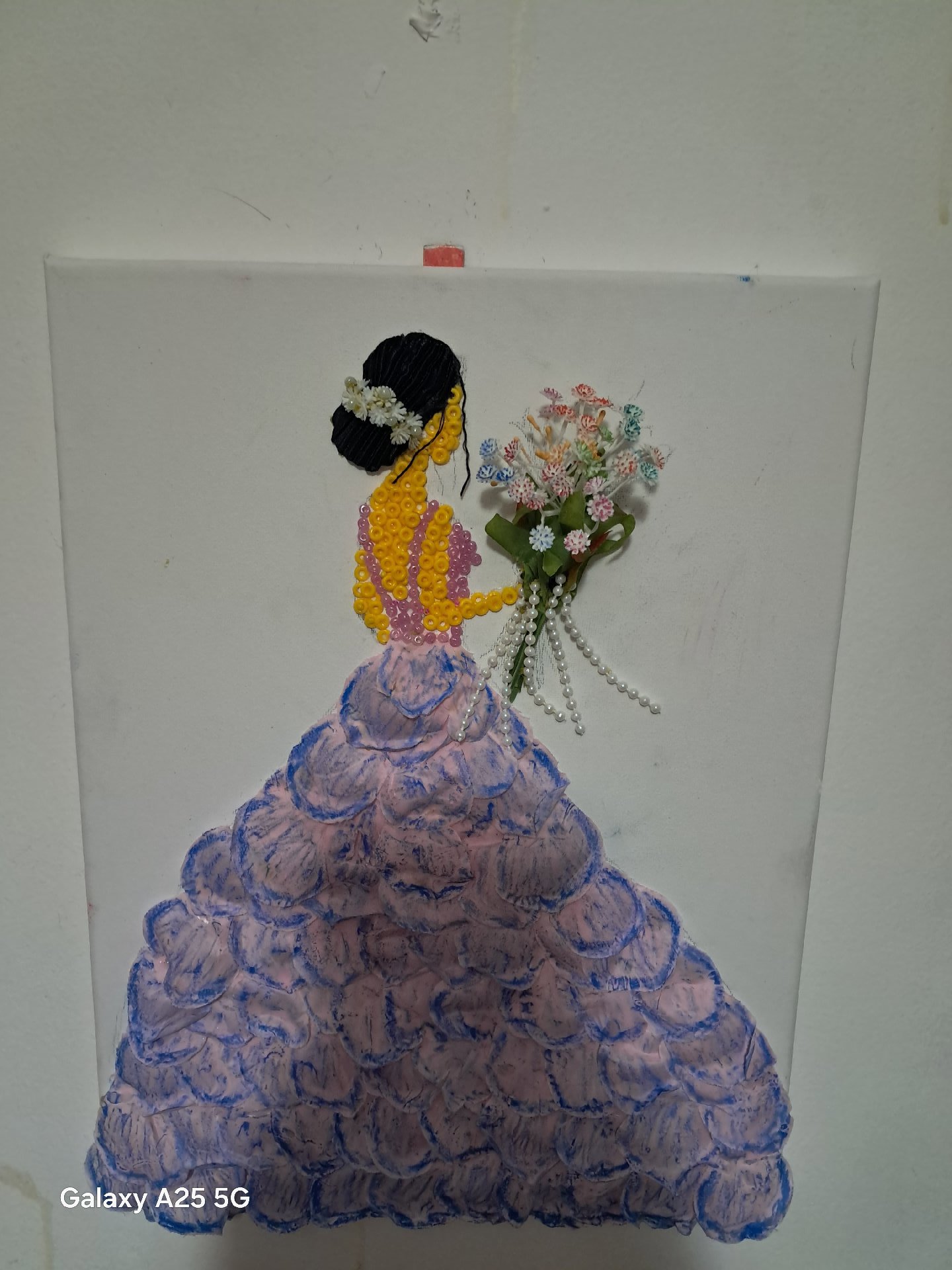 Handmade 3D Mixed Media Wall Art of Woman in Dress, selfmade, One Size, Excellent condition — preloved on SilentSale®