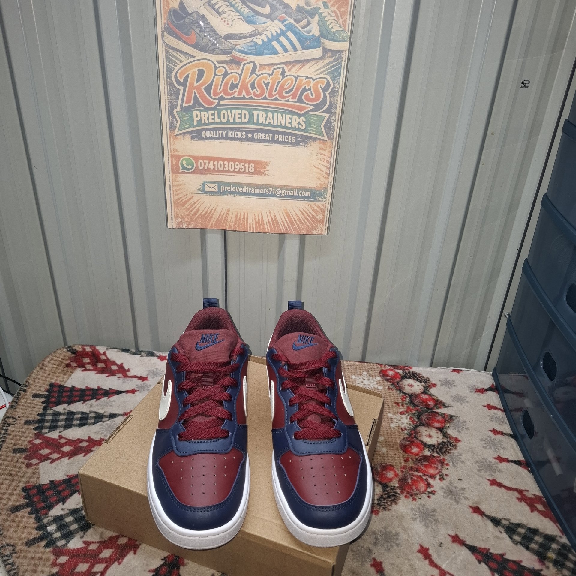 Nike Burgundy and Navy Trainers, Nike, 5, Excellent condition — preloved on SilentSale®