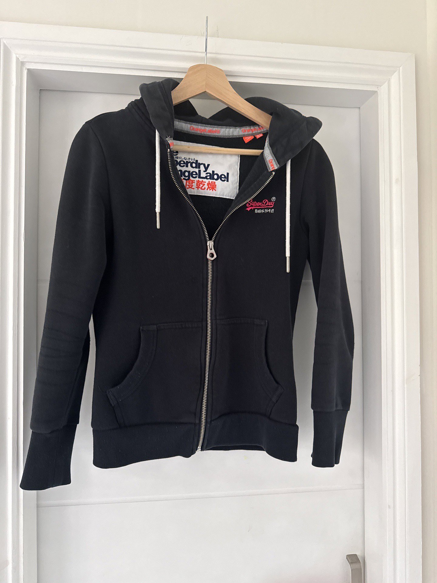 Superdry Orange Label Navy Blue Zip Hoodie – UK 8, Superdry, 8, Excellent condition — preloved on SilentSale®