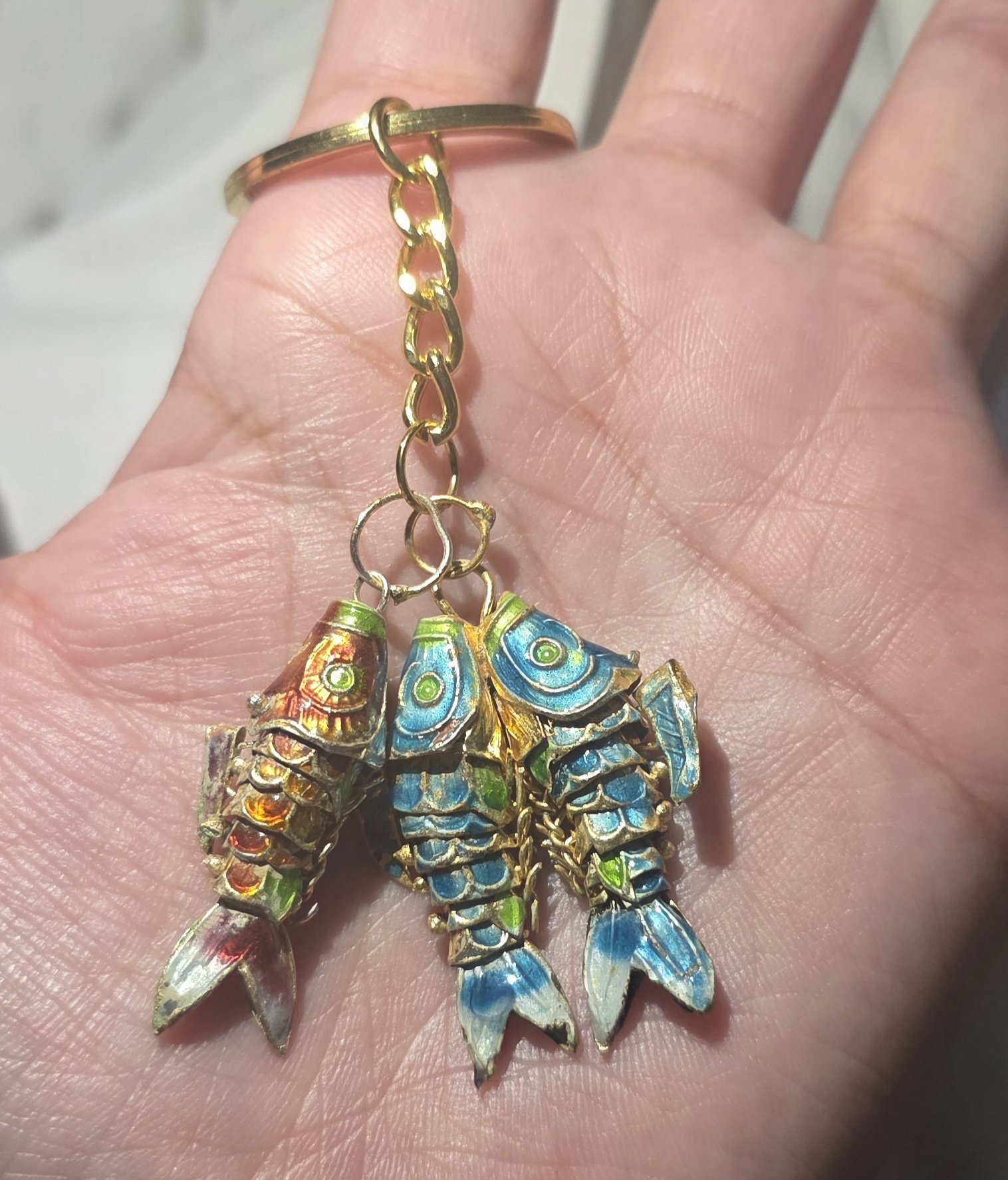 Cloisonné Enamel Koi / Goldfish Keychain , Unbranded, One Size, New condition — preloved on SilentSale®