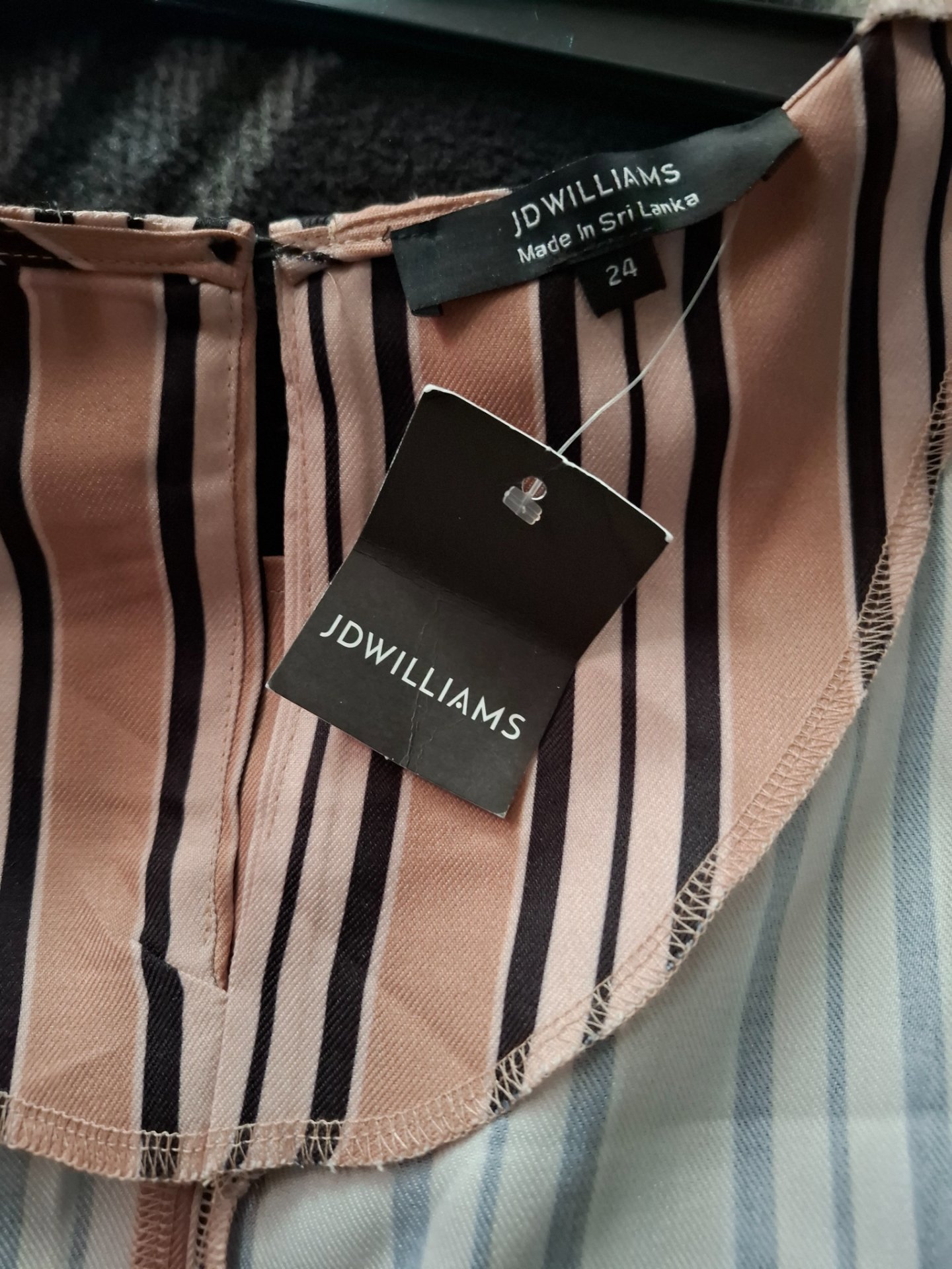 JD Williams Stone Striped Sleeveless Shift Dress  – Size 24, JD Williams, 24, Excellent condition — preloved on SilentSale®