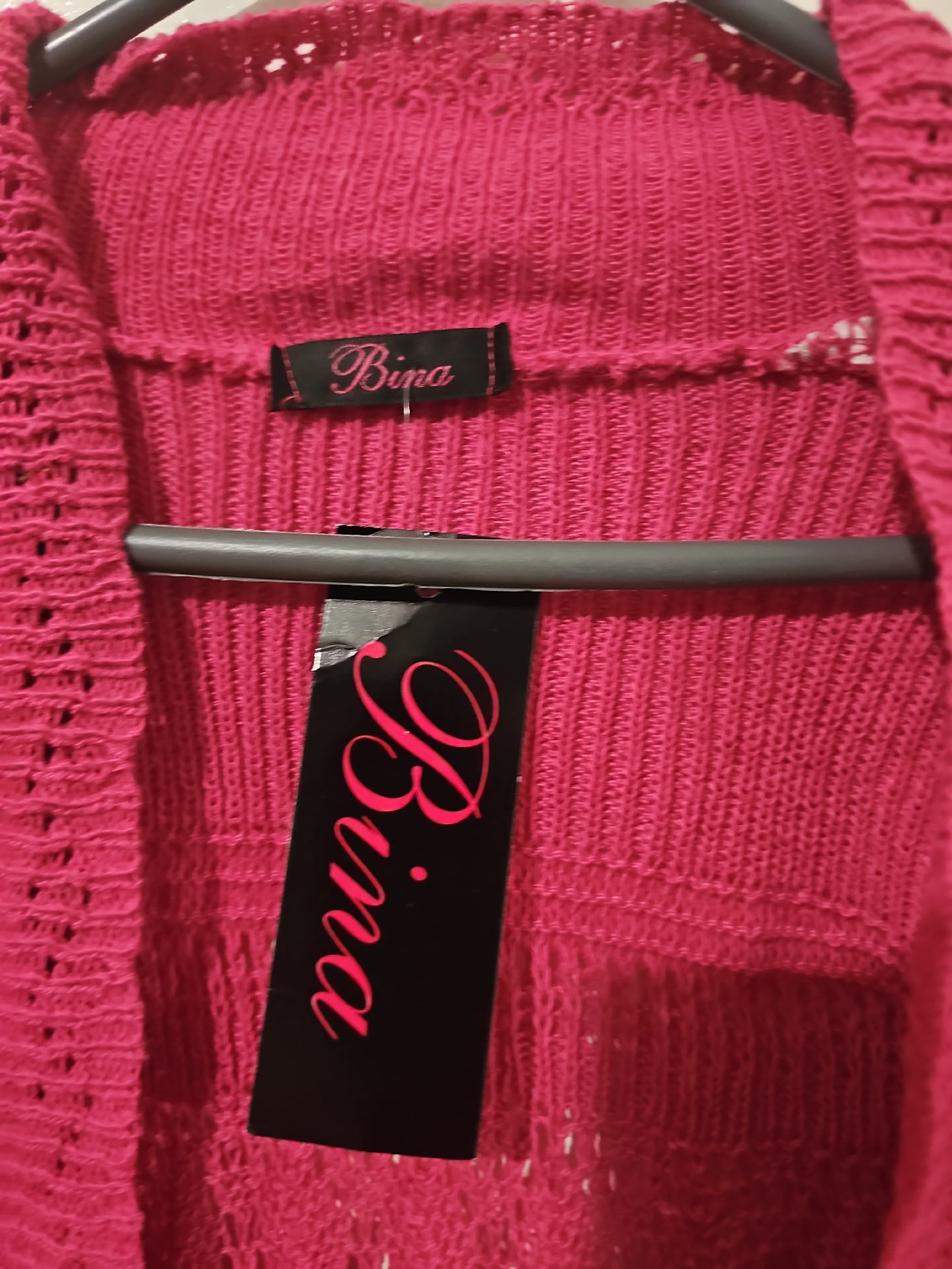 Bina Pink Crochet Knit Cardigan, Bina, M, New condition — preloved on SilentSale®