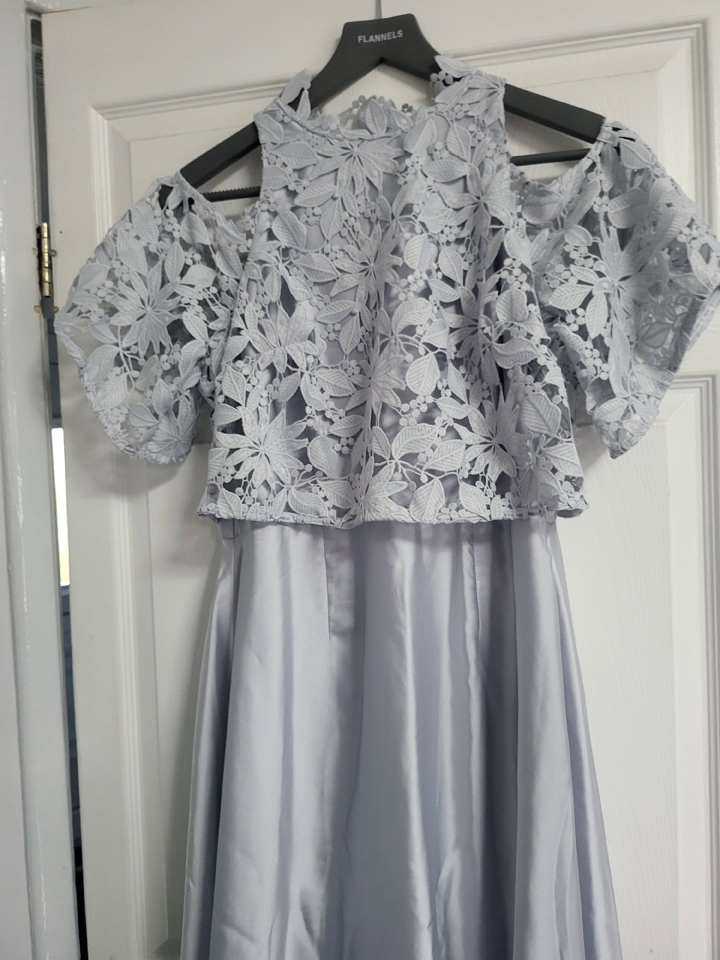 Coast Silver Lace High Low Dress – UK 12, Coast, 12, New condition — preloved on SilentSale®