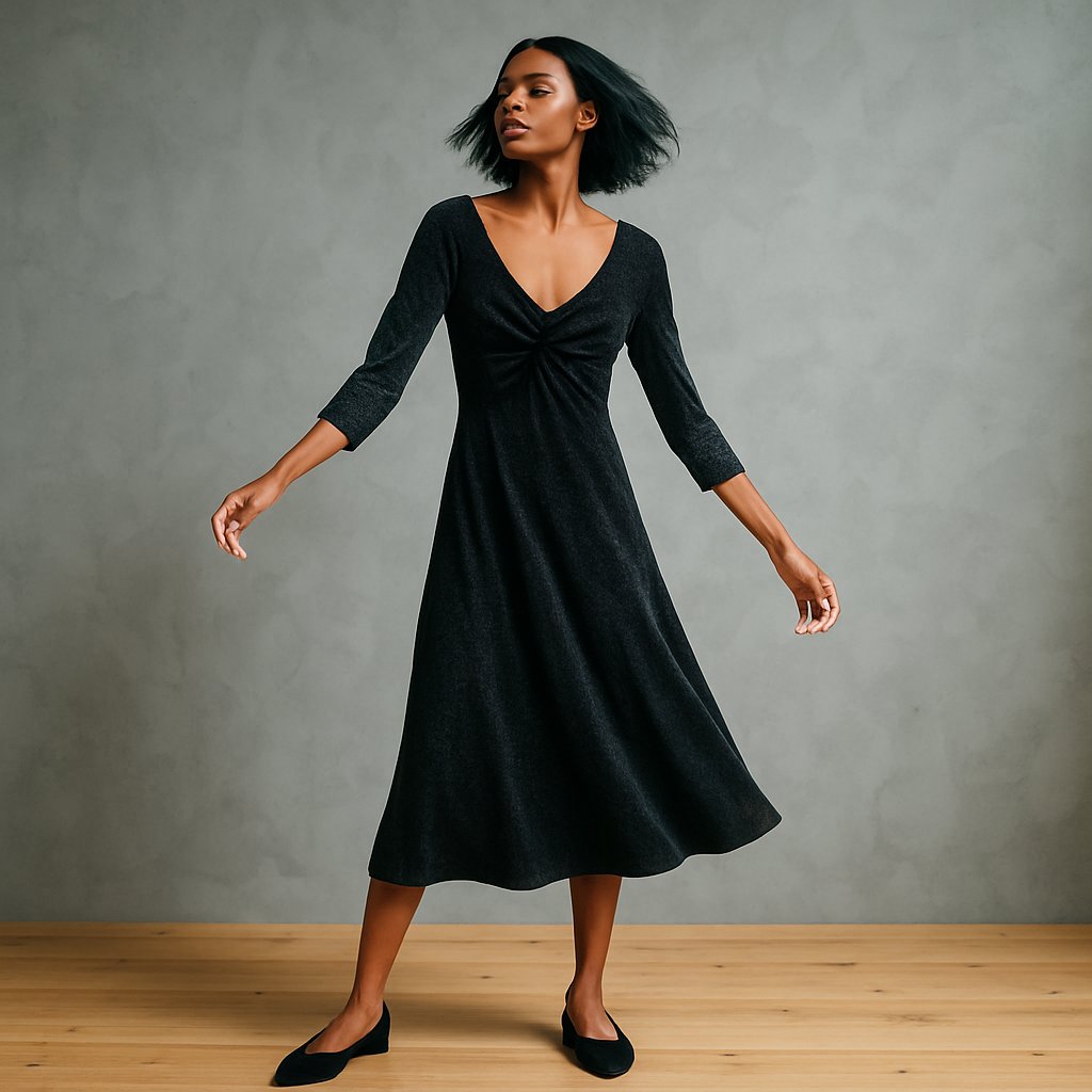 Simply Be Black Midi Dress With Ruched Front – Size 18, Simply Be, 18, New condition — preloved on SilentSale®