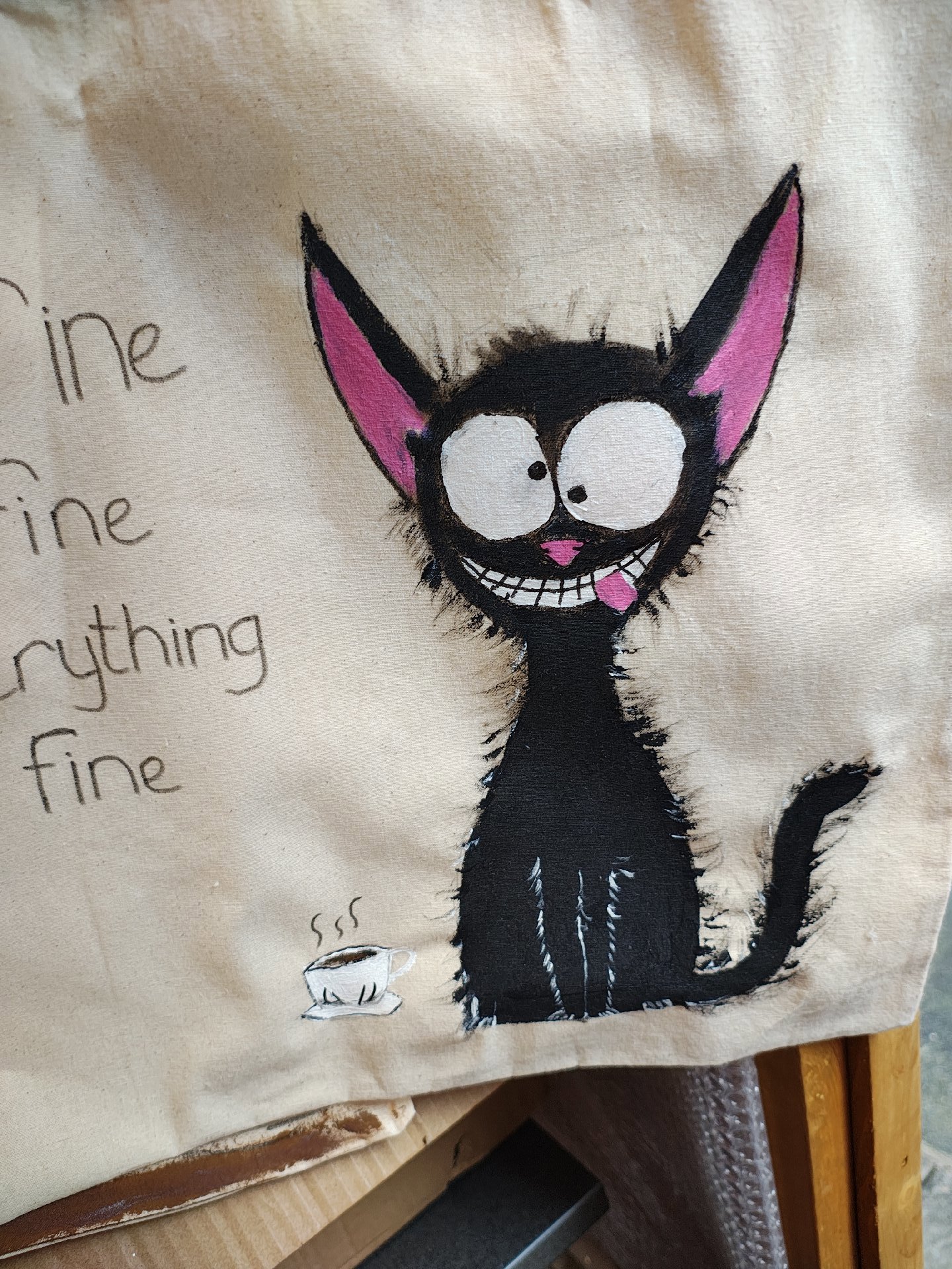 Cat on tote bag , Unbranded, Medium, New condition — preloved on SilentSale®