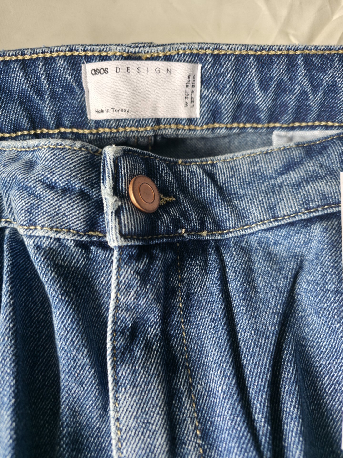  Waist 36" double Pleat Jean asos design , ASOS Design, W36 L32, New condition — preloved on SilentSale®