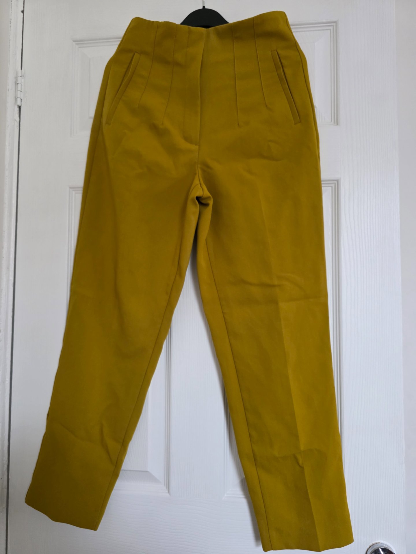 Zara Mustard High-Waisted Trousers – Size S, Zara, S, Excellent condition — preloved on SilentSale®