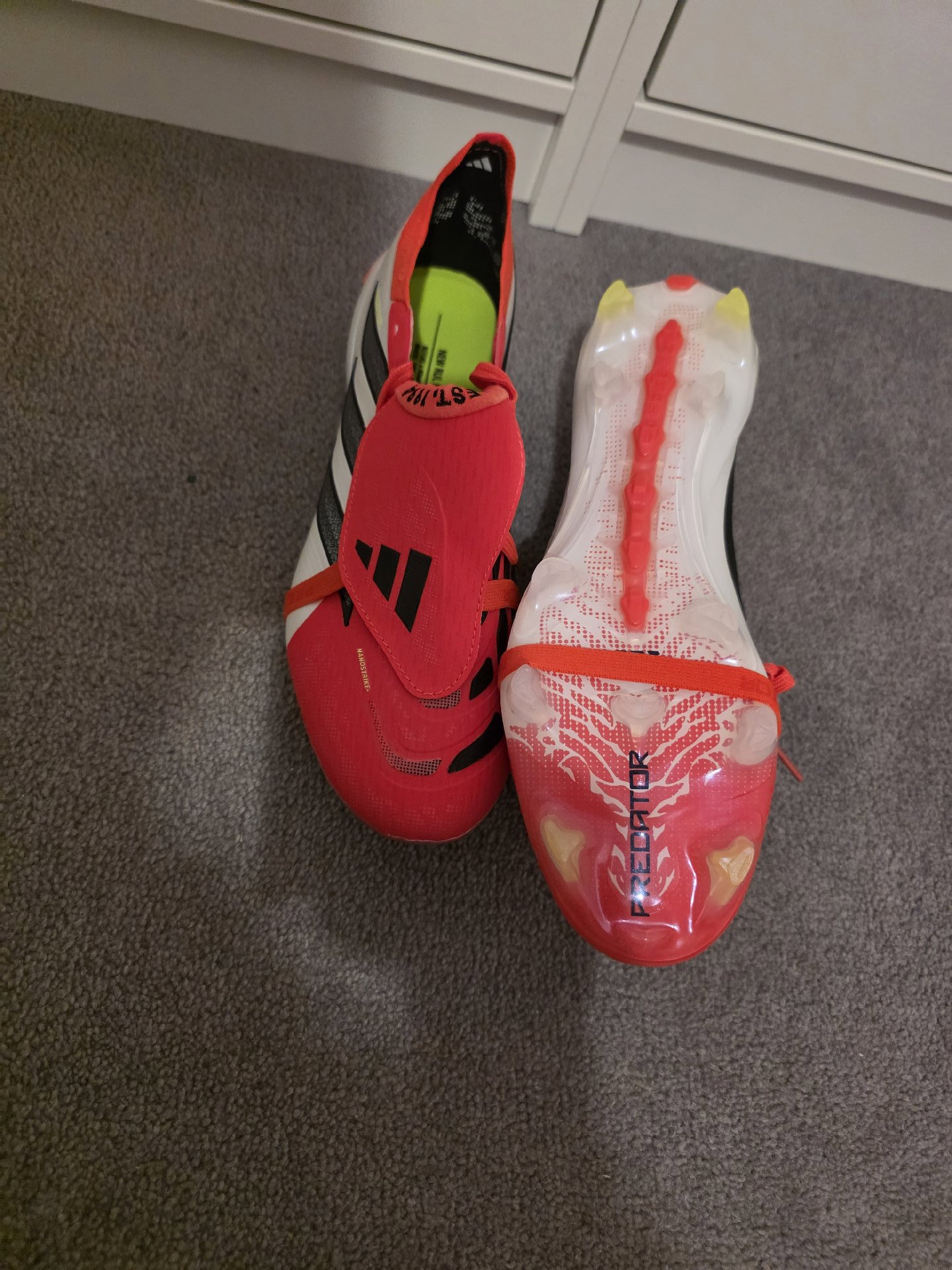 Adidas Predator Football Boots Red White – Size 7.5, Adidas, 7.5, New condition — preloved on SilentSale®