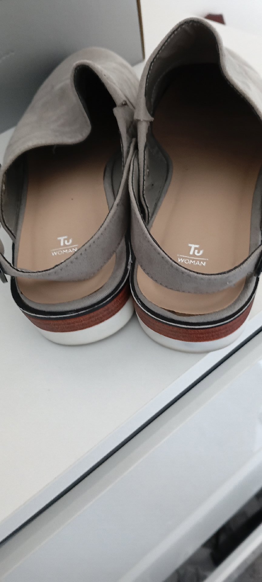 Tu Woman Grey Suede Slingback Shoes – UK 6, TU, 6, Excellent condition — preloved on SilentSale®