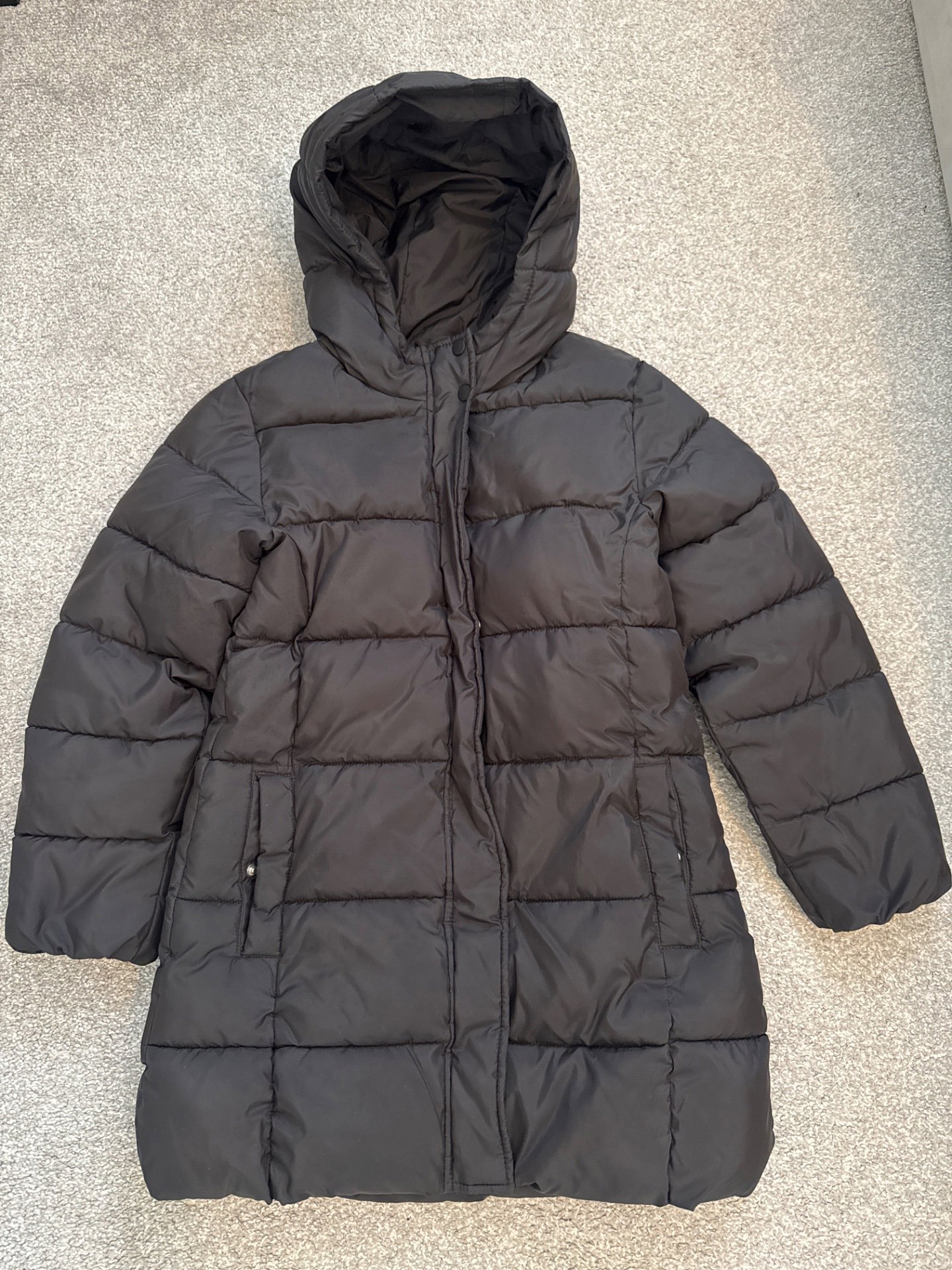 Mango Black Hooded Puffer Coat, Unbranded, 11 years, Good condition — preloved on SilentSale®