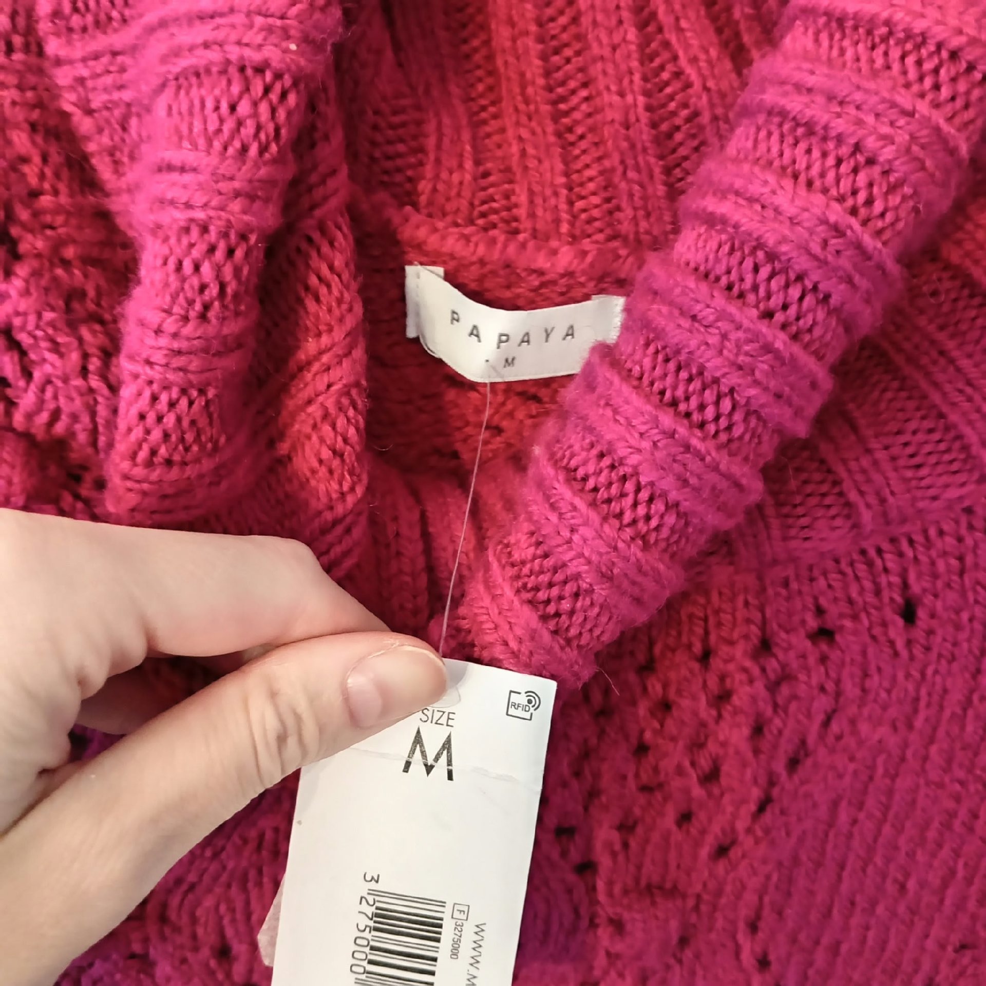 Papaya Pink Chunky Knit Turtleneck Jumper – Size 25, papaya, 25, New condition — preloved on SilentSale®