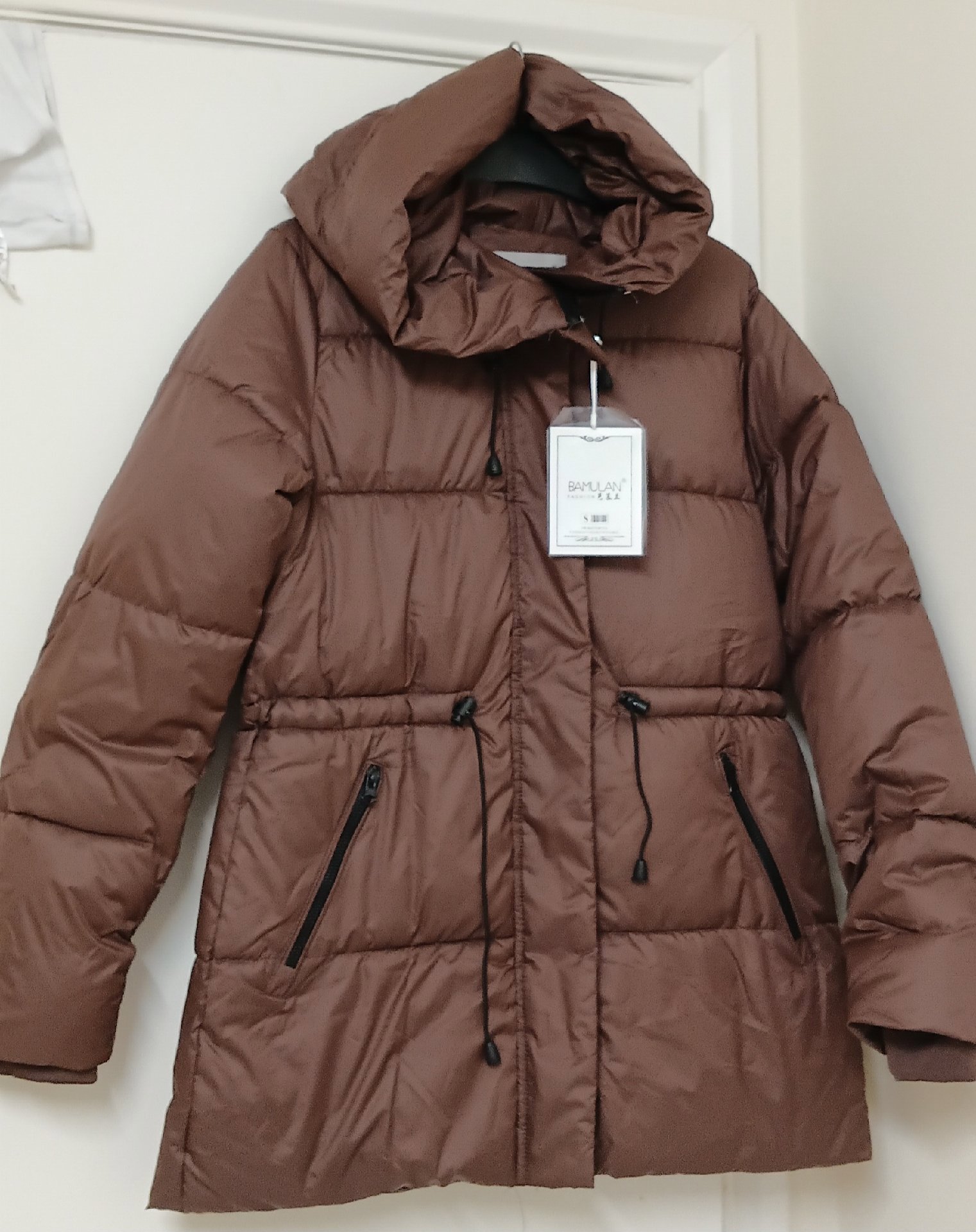 Bamulan Brown Puffer Coat with Hood – Size S, Bamulan, S, New condition — preloved on SilentSale®
