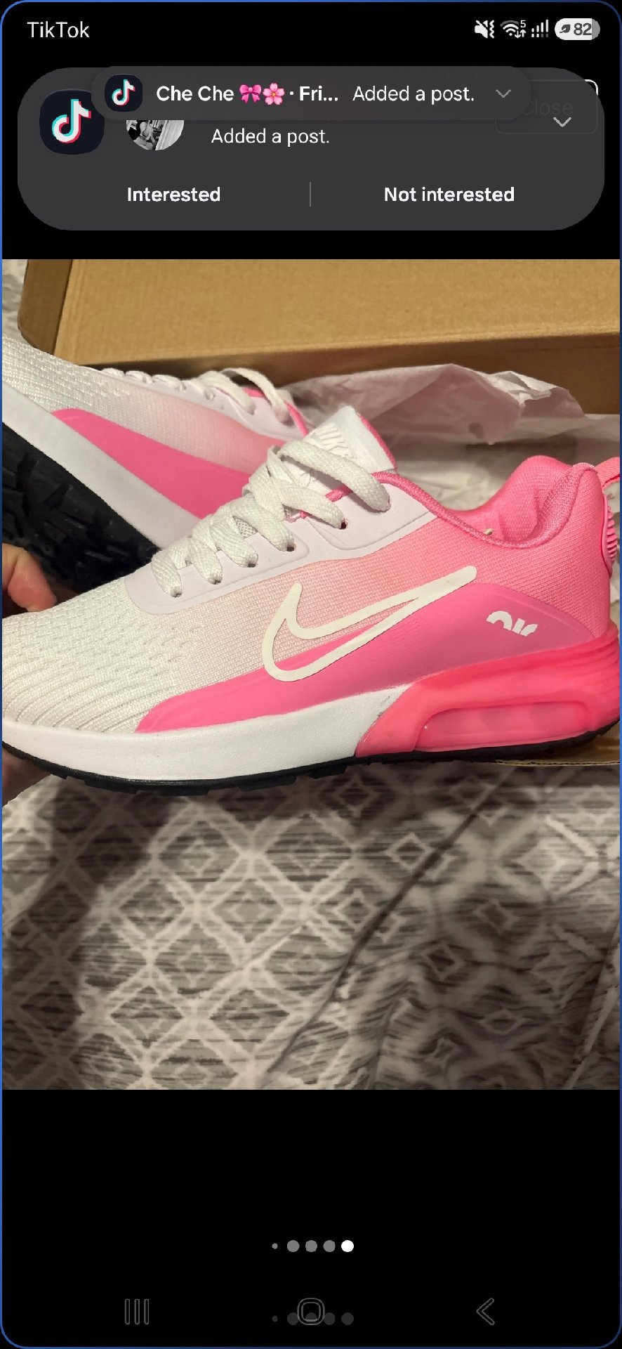 Nike Pink and White Trainers, Nike, 6, New condition — preloved on SilentSale®