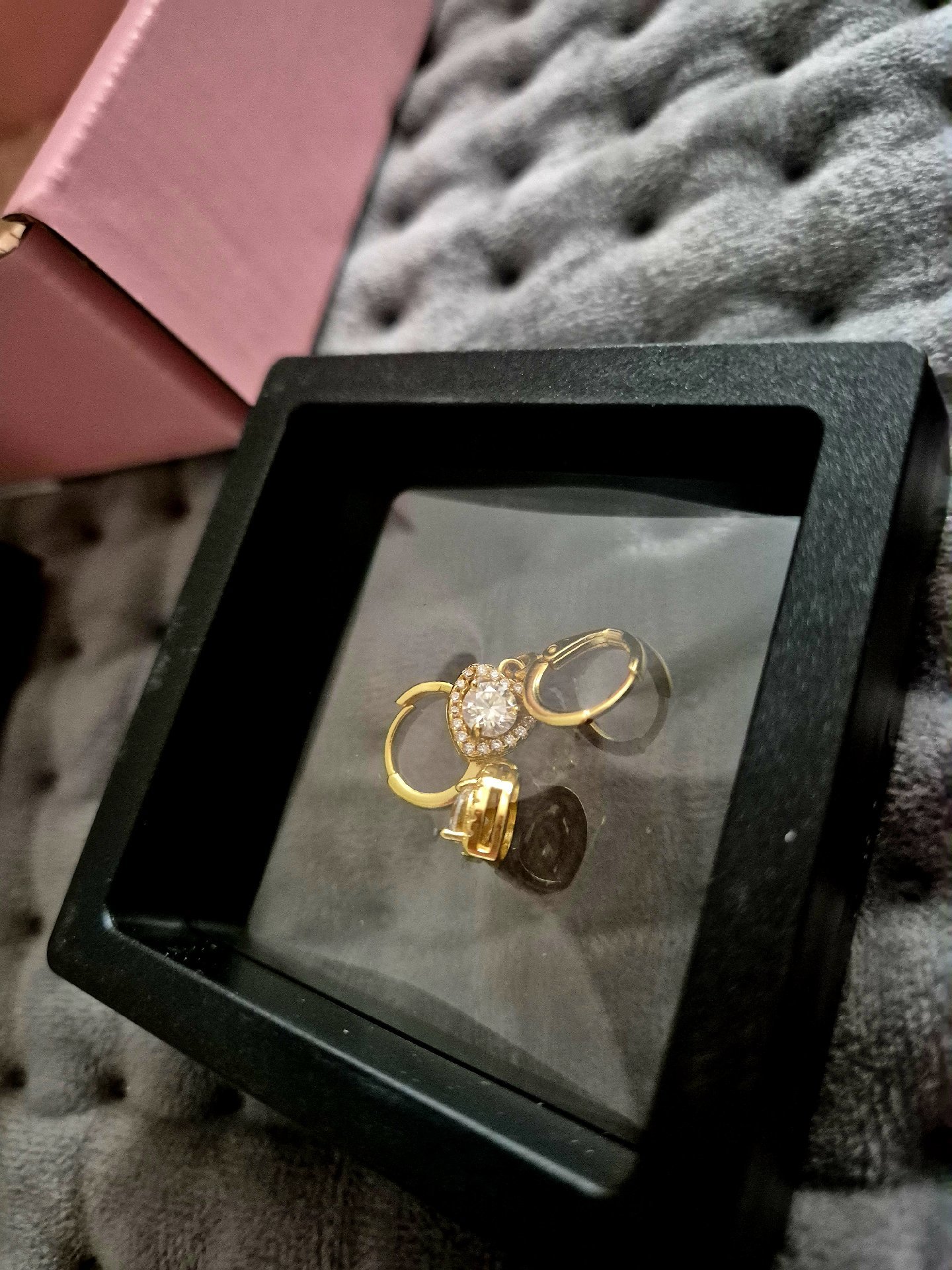 Light Luxury Accessories Gold Tone Moissanite Earrings, GRA, One Size, New condition — preloved on SilentSale®