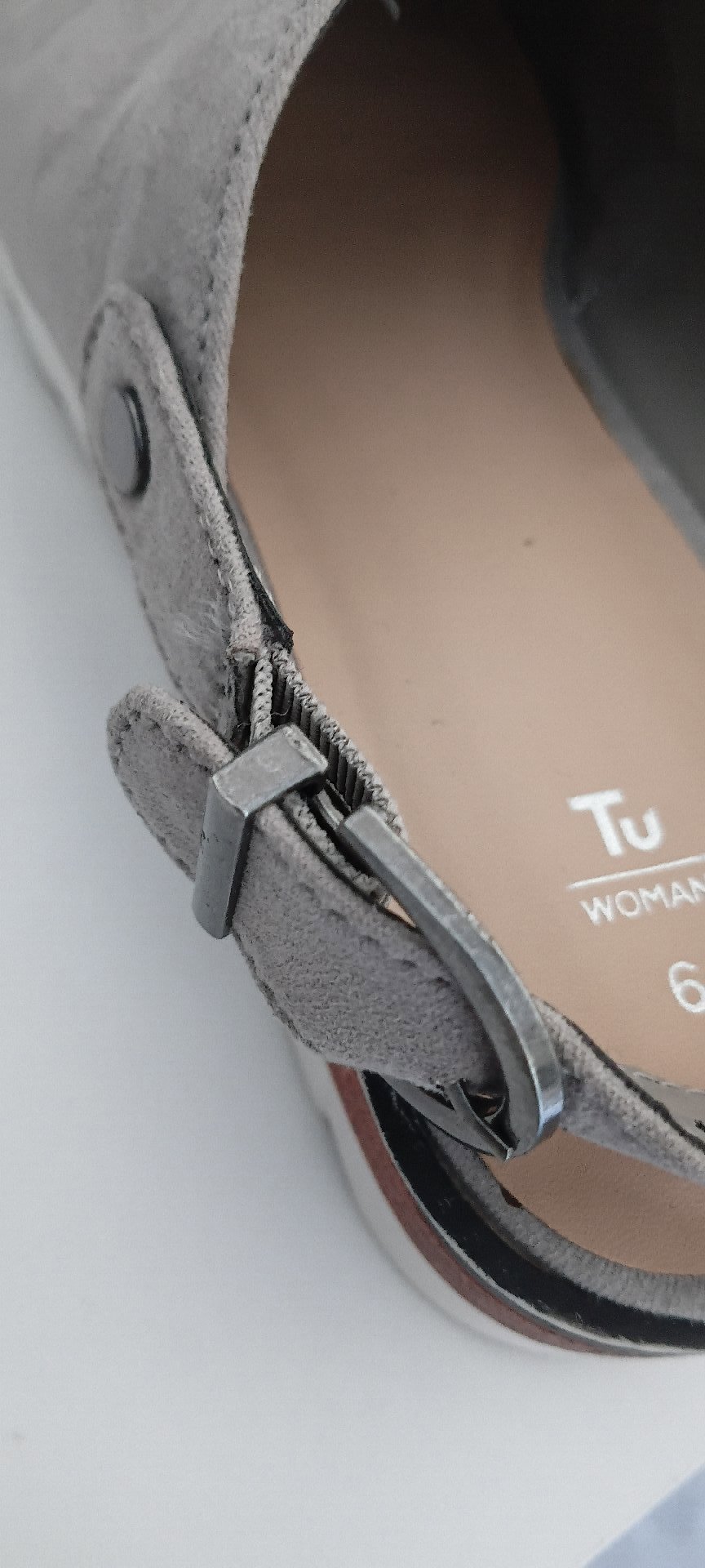 Tu Woman Grey Suede Slingback Shoes – UK 6, TU, 6, Excellent condition — preloved on SilentSale®