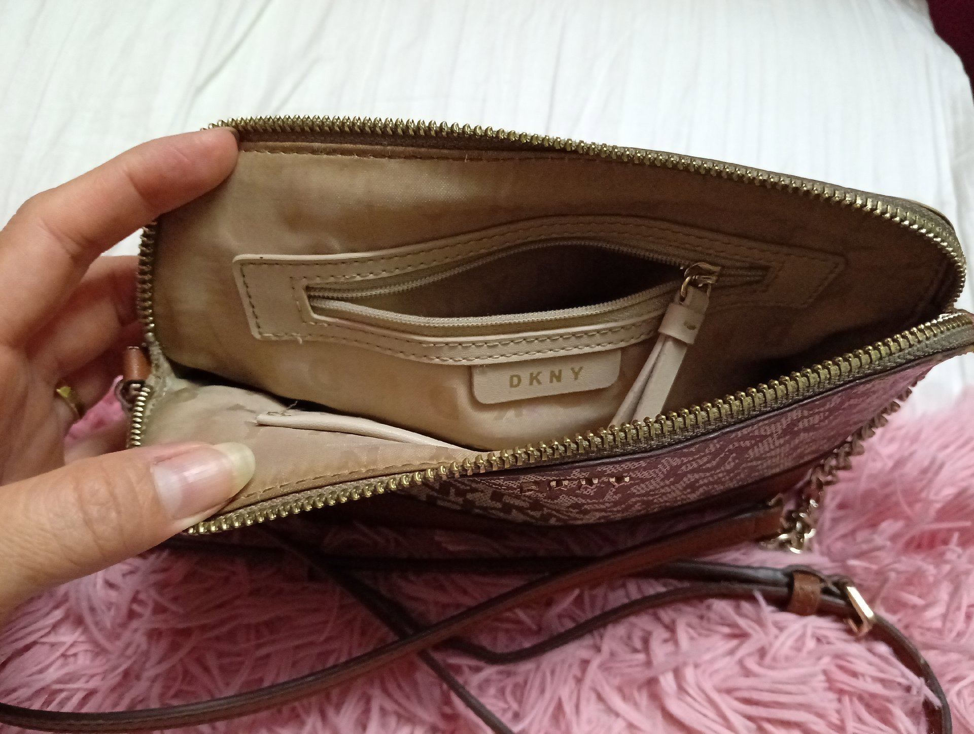DKNY Brown Logo Crossbody Bag, DKNY, Mini, Excellent condition — preloved on SilentSale®