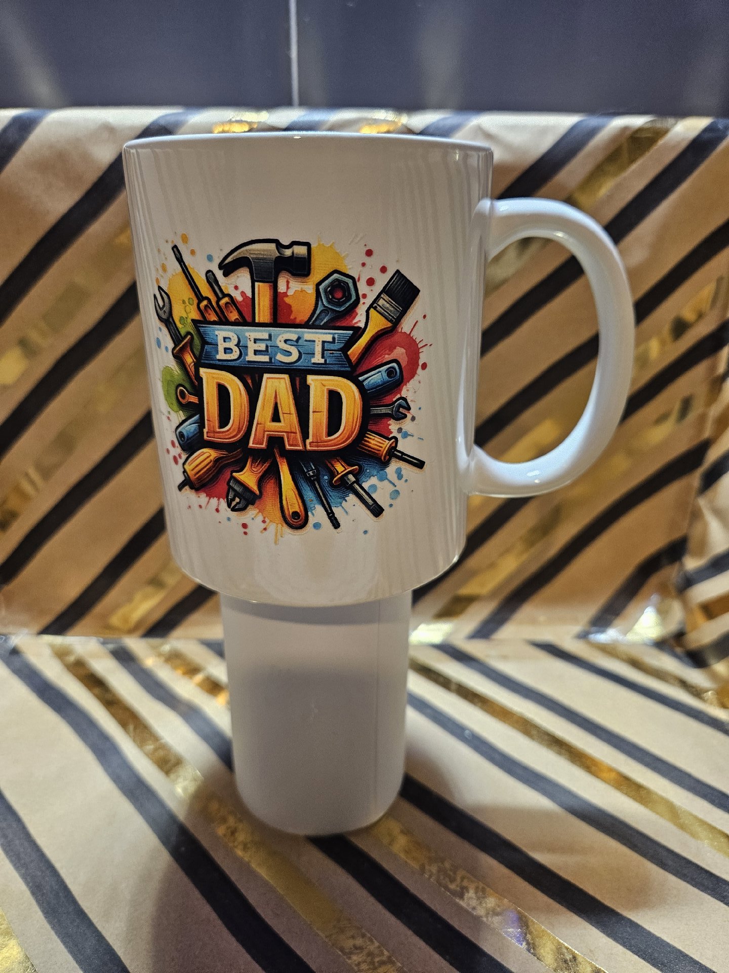 Best Dad Ceramic Mug with Tools Design, Unbranded, One Size, New condition — preloved on SilentSale®