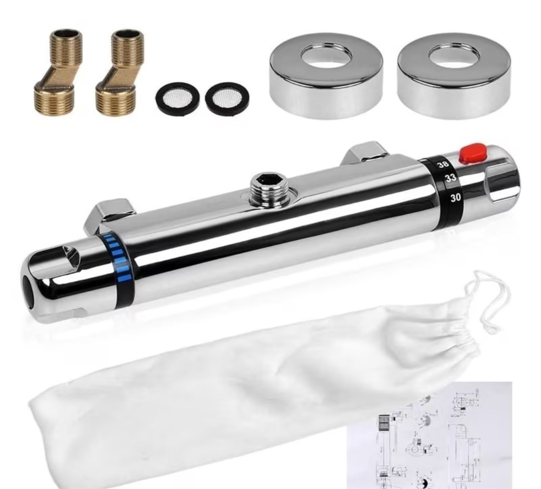 Modern Thermostatic Exposed Bar Control Shower Mixer Valve Tap Chrome Outlet, Unbranded, One Size, New condition — preloved on SilentSale®