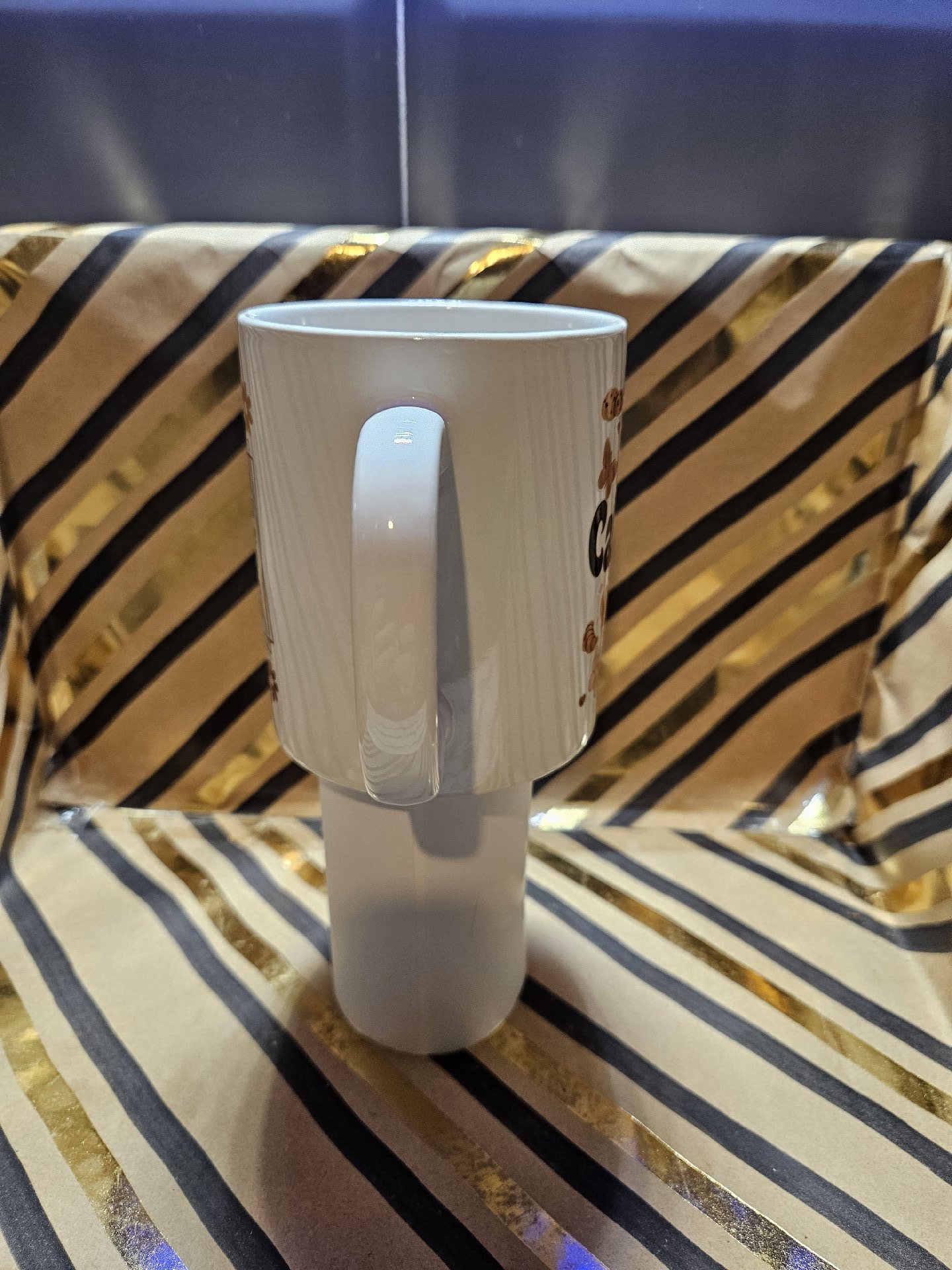 White Ceramic Coffee Mug with Coffee Text and Floral Design, Unbranded, One Size, New condition — preloved on SilentSale®