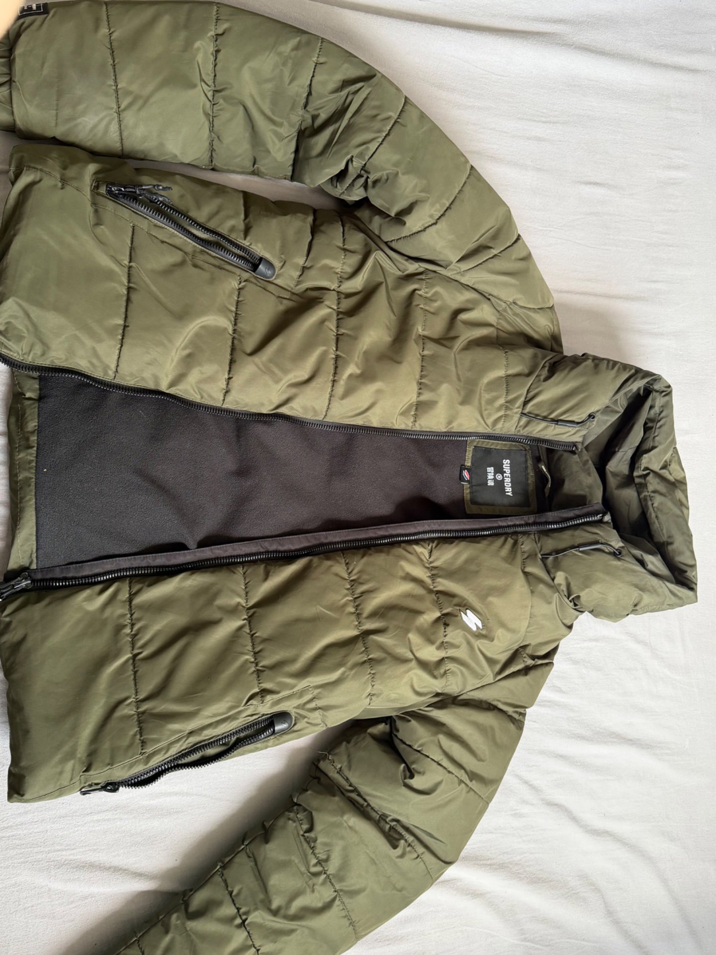 Men’s Superdry Khaki Puffer Jacket – Pre-owned, Superdry, 14, Excellent condition — preloved on SilentSale®