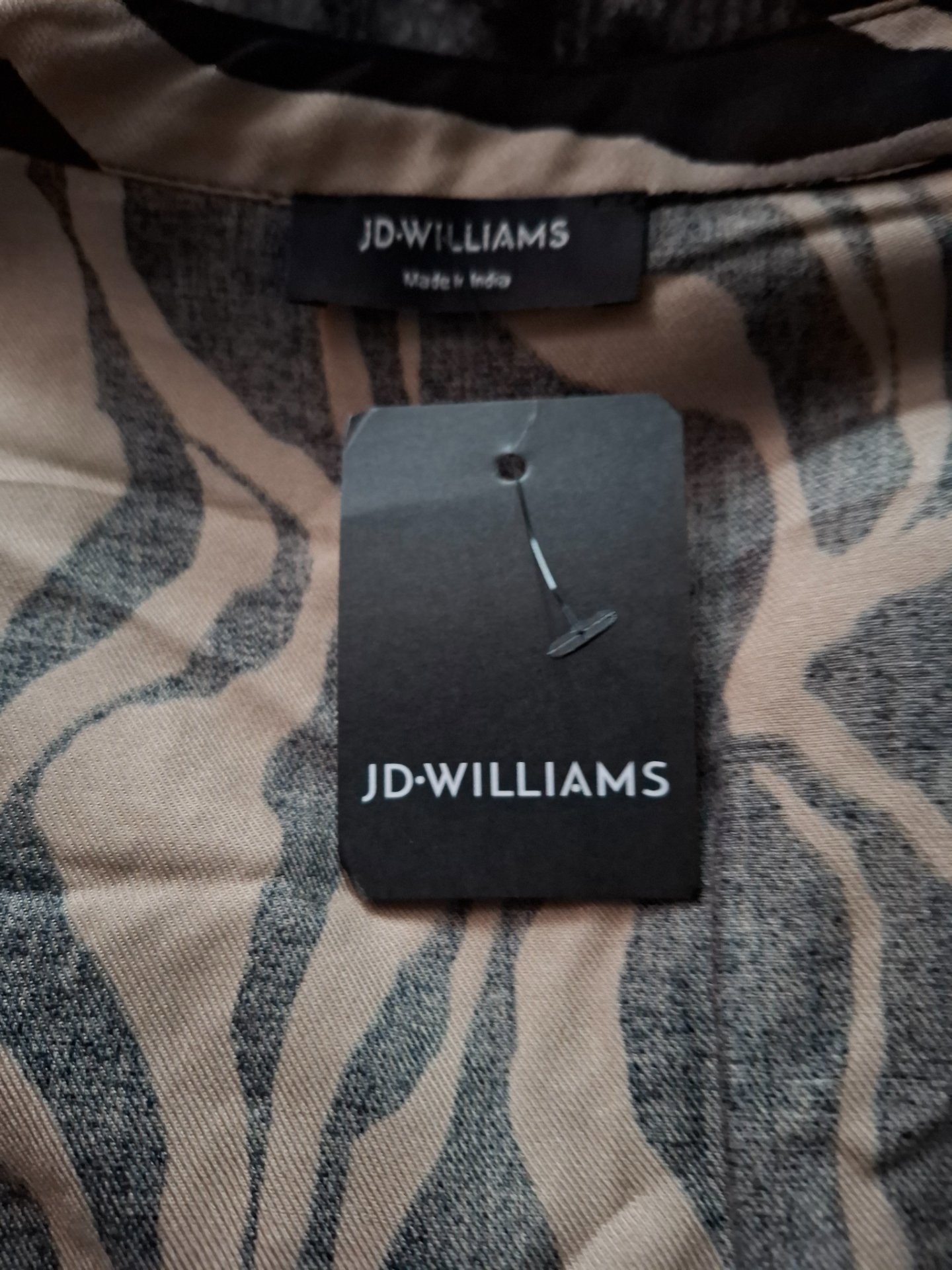JD Williams Beige and Black Patterned Mini Dress, JD Williams, 14, New condition — preloved on SilentSale®