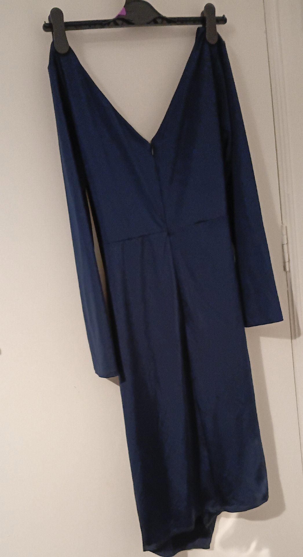 ASOS Navy Blue Draped Midi Dress – UK 14, ASOS, 14, Excellent condition — preloved on SilentSale®