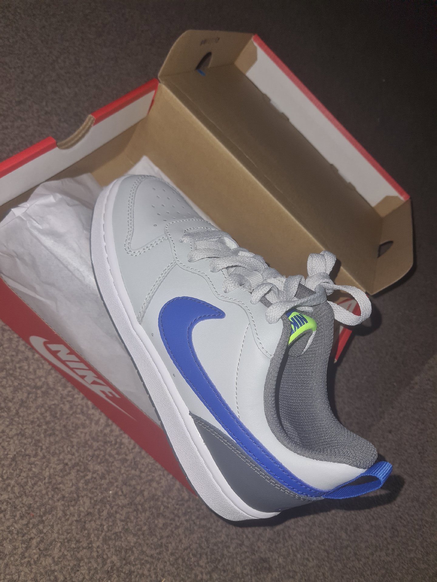 Nike Court Borough Low 2 Grey Fog Blue Junior Trainers – UK 4.5Y, Nike, UK 4.5Y, Excellent condition — preloved on SilentSale®