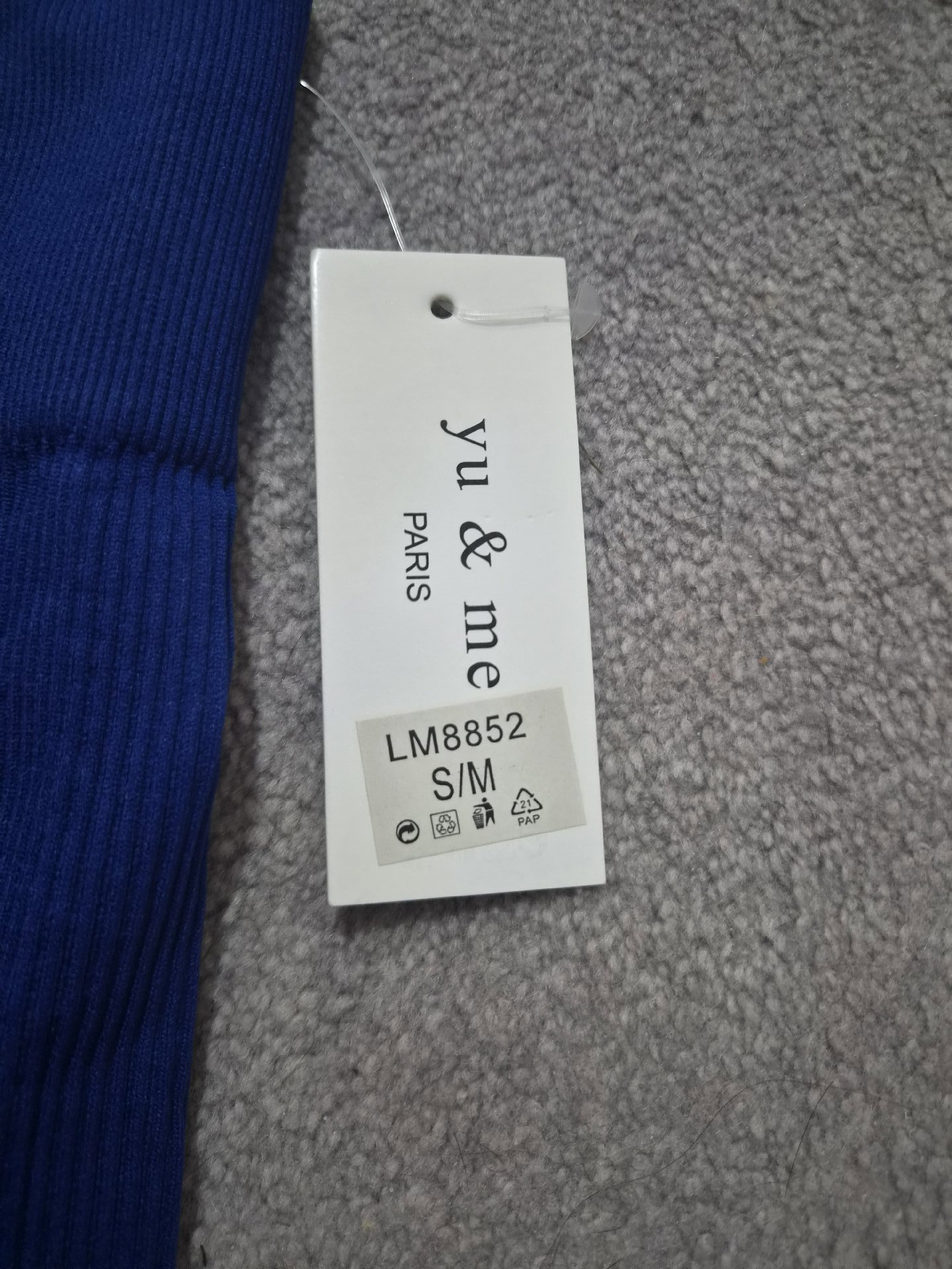 Yu & Me Paris Blue Ribbed Cycling Shorts S/M, Yu & Me Paris, S/M, New condition — preloved on SilentSale®