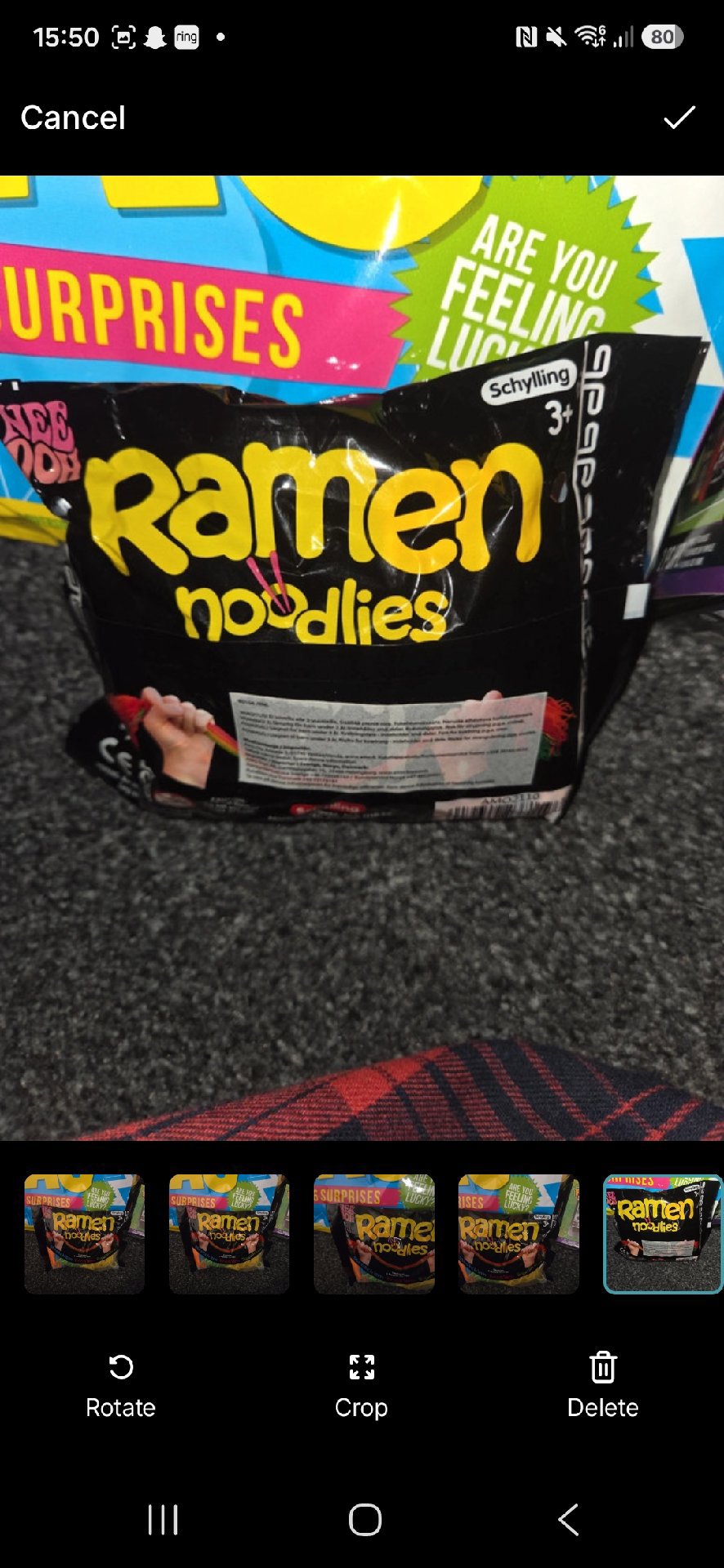 Schylling Ramen Noodles Stretchy Toy Pack, Schylling, 3 years, New condition — preloved on SilentSale®