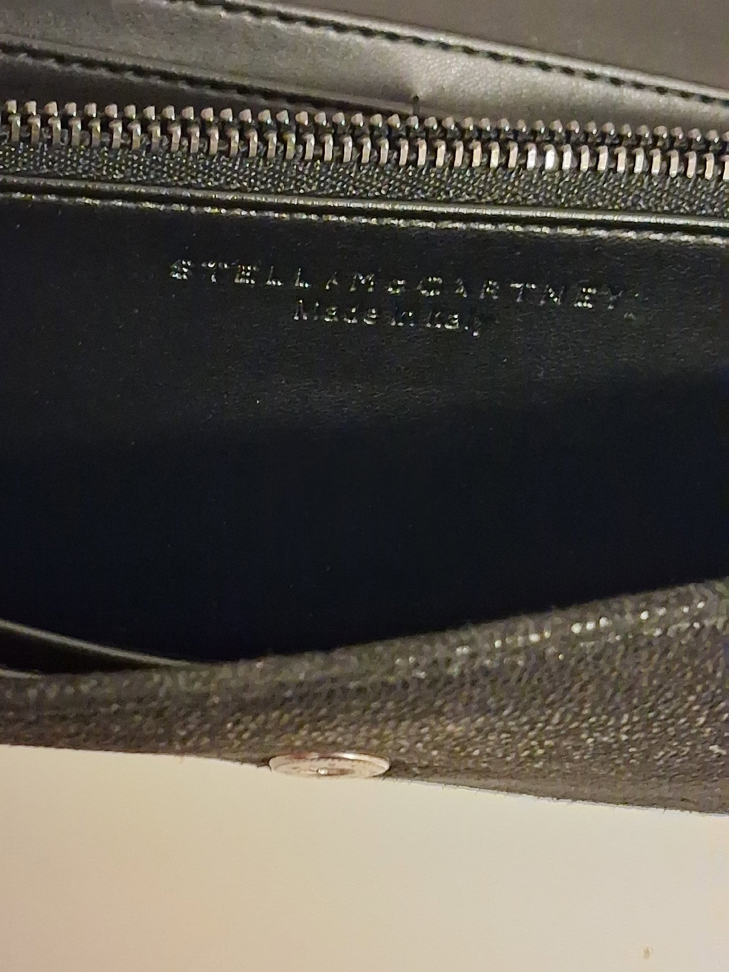 Stella McCartney Black Faux Leather Chain Detail Wallet, Stella McCartney, Medium, Excellent condition — preloved on SilentSale®