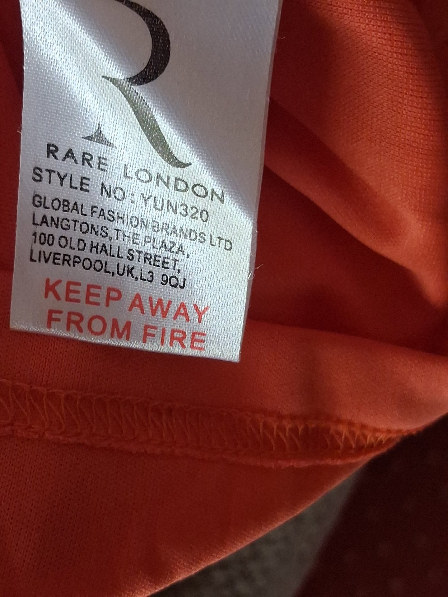 Orange Ruched Bodycon Dress, Rare London, 10, Like New condition — preloved on SilentSale®