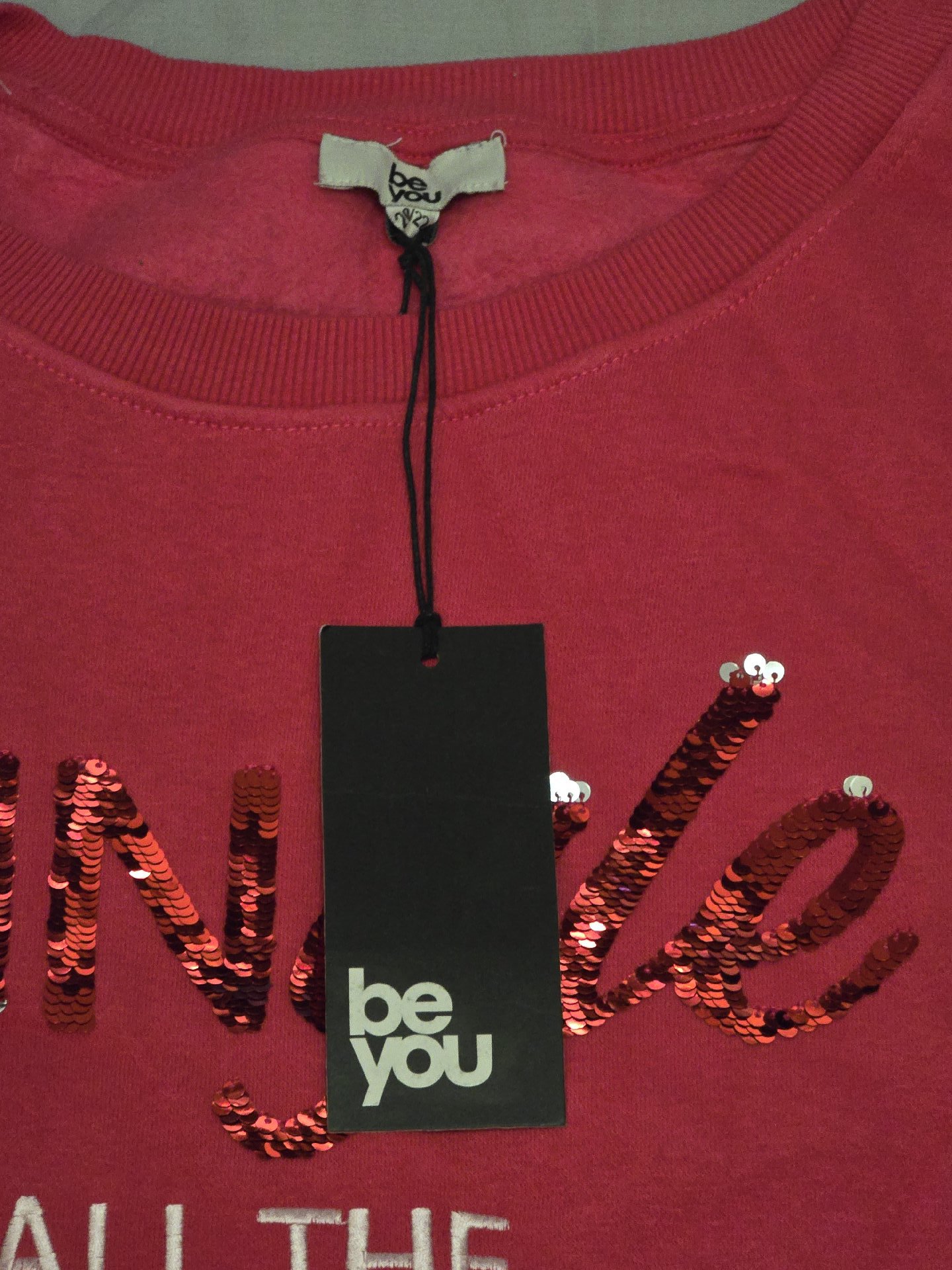 Be You Pink Sequin Slogan Sweatshirt, Be You, 20, New condition — preloved on SilentSale®