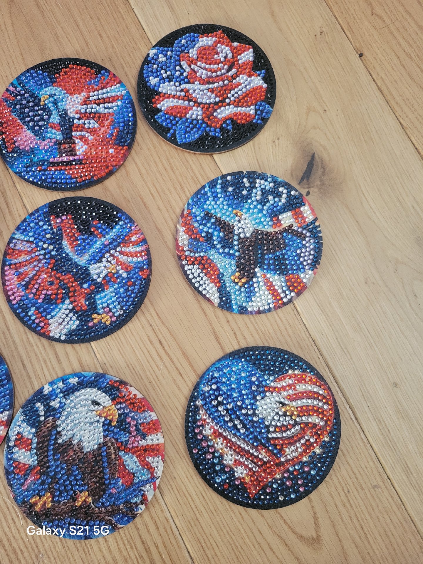 Usa themed diamond art coasters , Handmade, One Size, New condition — preloved on SilentSale®