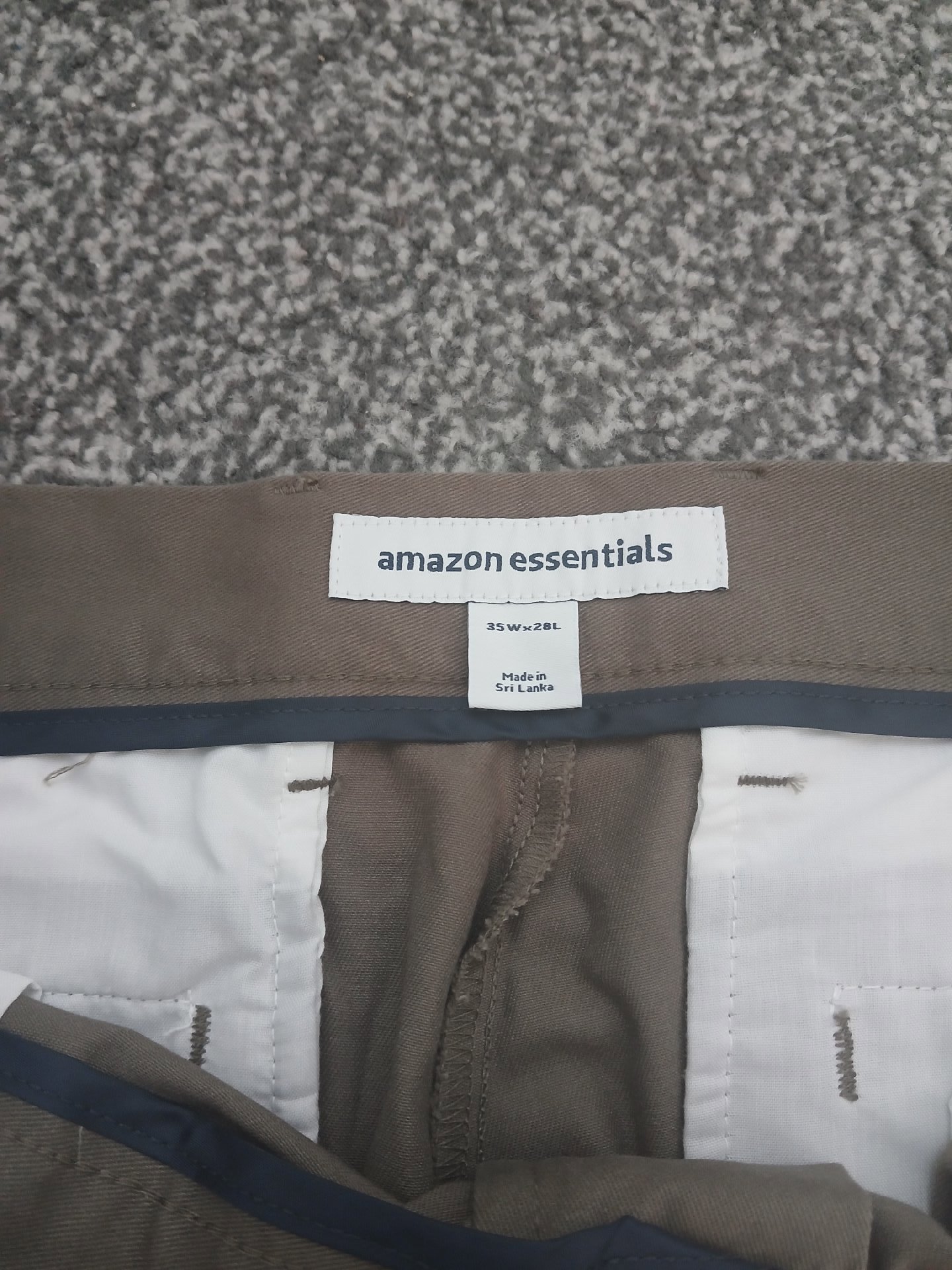 Men’s Amazon Essentials chino trousers in size 35W x 28L., Amazon Essentials, 35W x 28L, New condition — preloved on SilentSale®