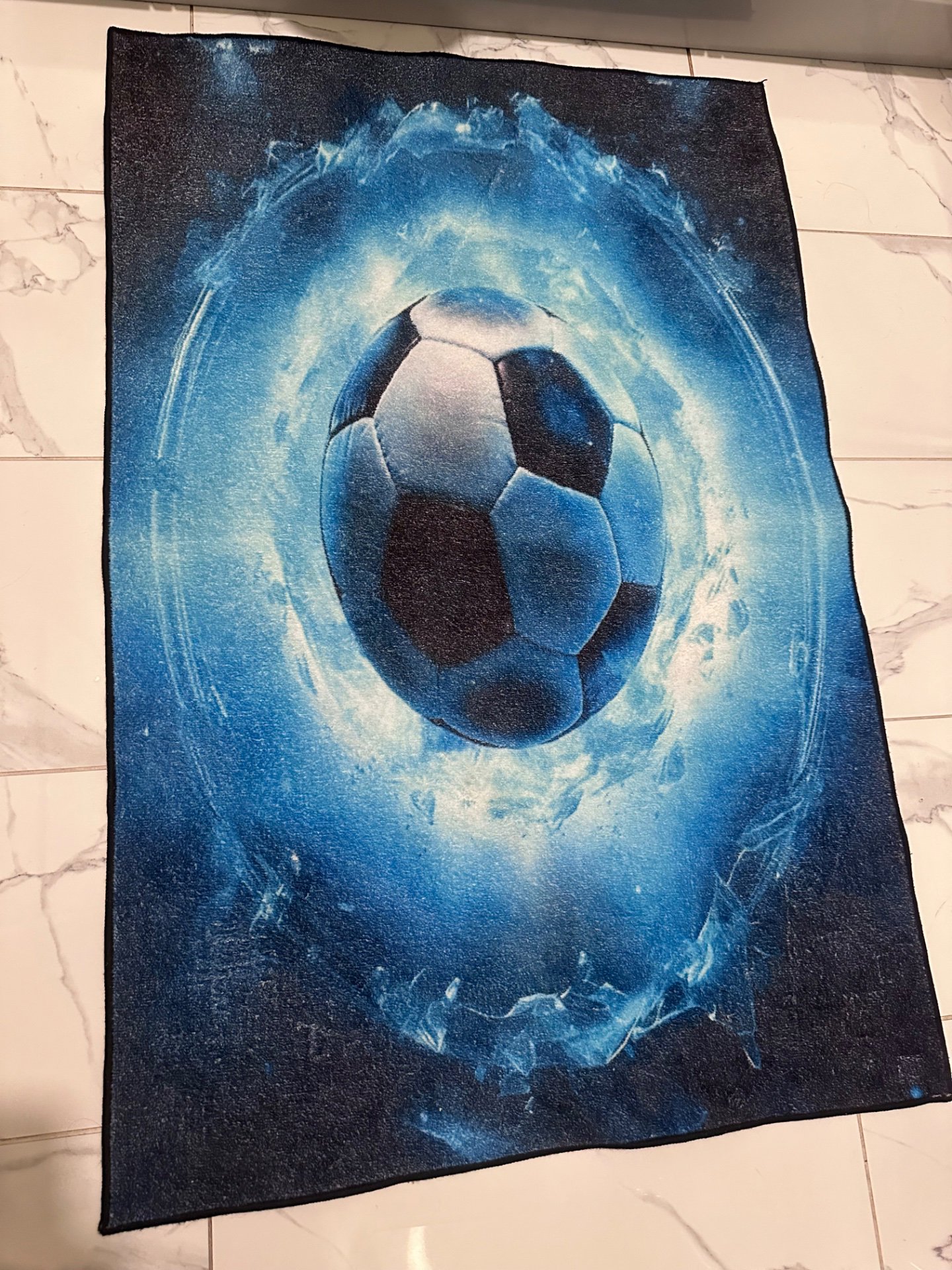 Blue Football Print Floor Rug, Unbranded, One Size, Excellent condition — preloved on SilentSale®