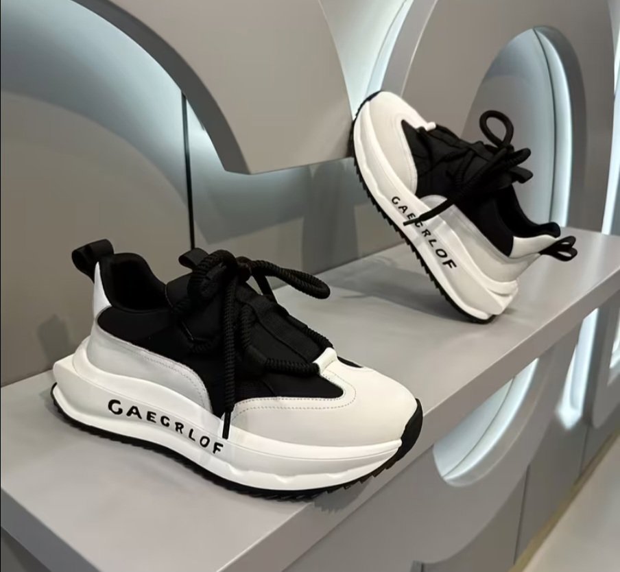 Stylish Color Block Lace-Up Platform Sneakers for Men - Casual Footwear - Comfortable And Airy, Unbranded, 8.5, New condition — preloved on SilentSale®